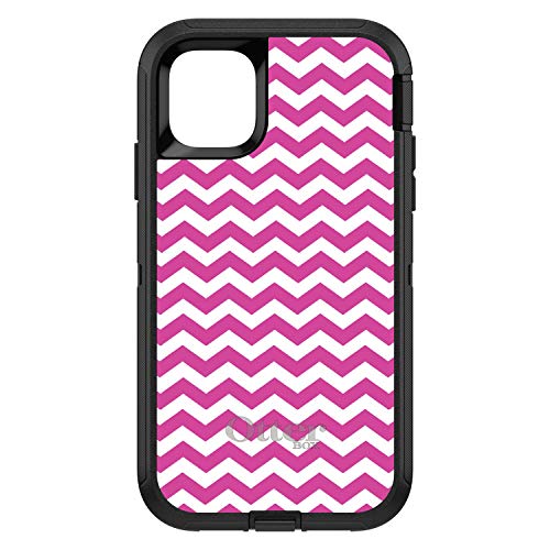 Hot Pink White Chevron Stripes Wave On Black Case