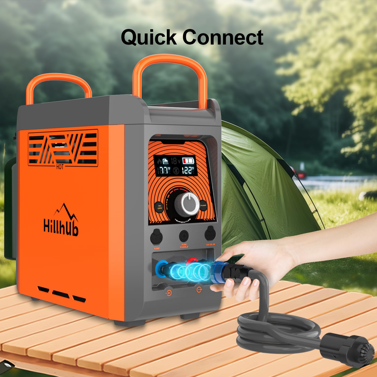 Portable Propane Water Heater with Pump & Shower Head - Instant Hot Water System with Built-in Battery for Camping, Outdoor Showers & Cleaning - Overheat Protection - Perfect for RV Trips, Backpacking & Emergency Use