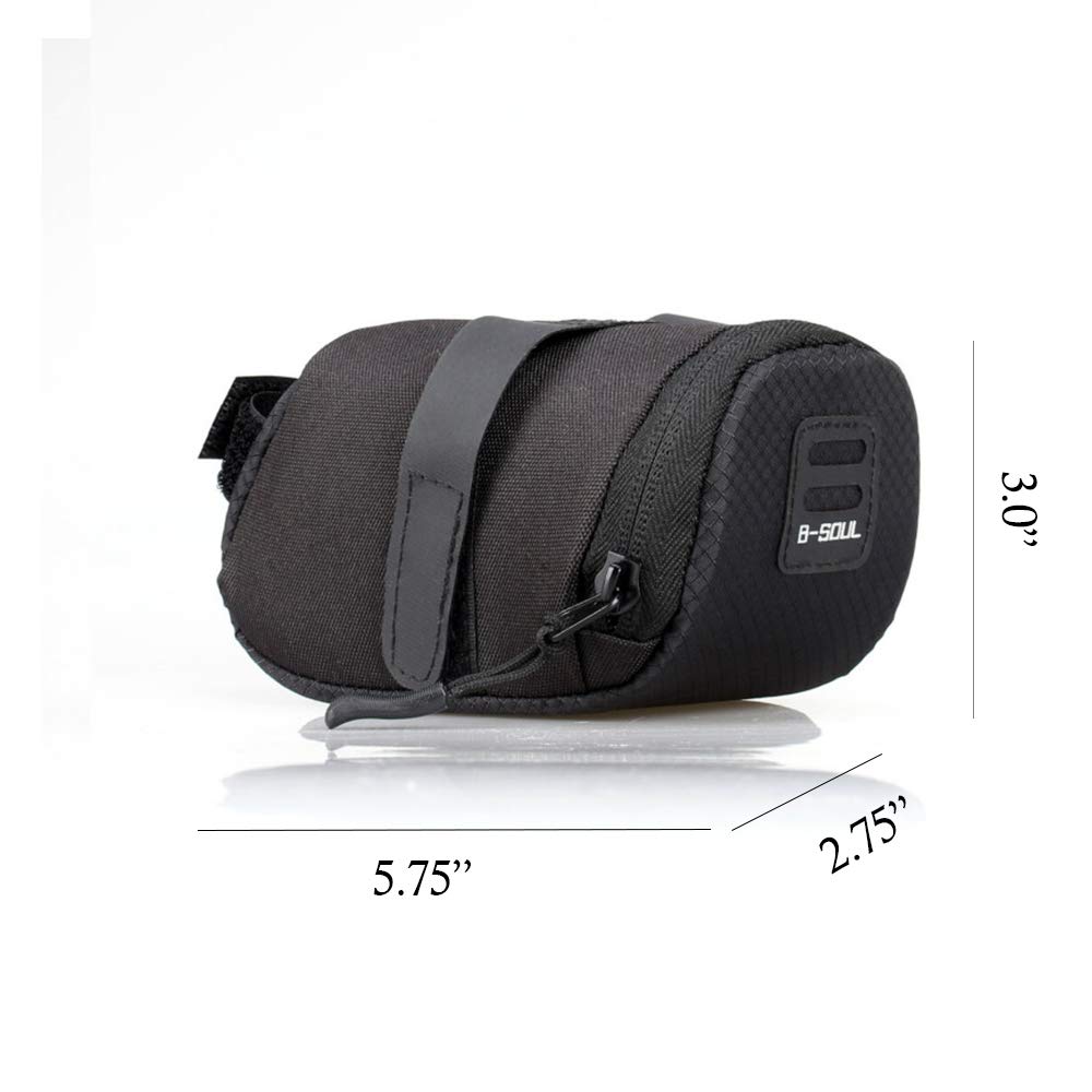 Ultralight Bike Saddle Bag - Waterproof Bicycle Under Seat Pouch for Cycling | Compact Storage with Secure Strap-on | Perfect for Road Bikes, Mountain Bikes & Commuting (Black)
