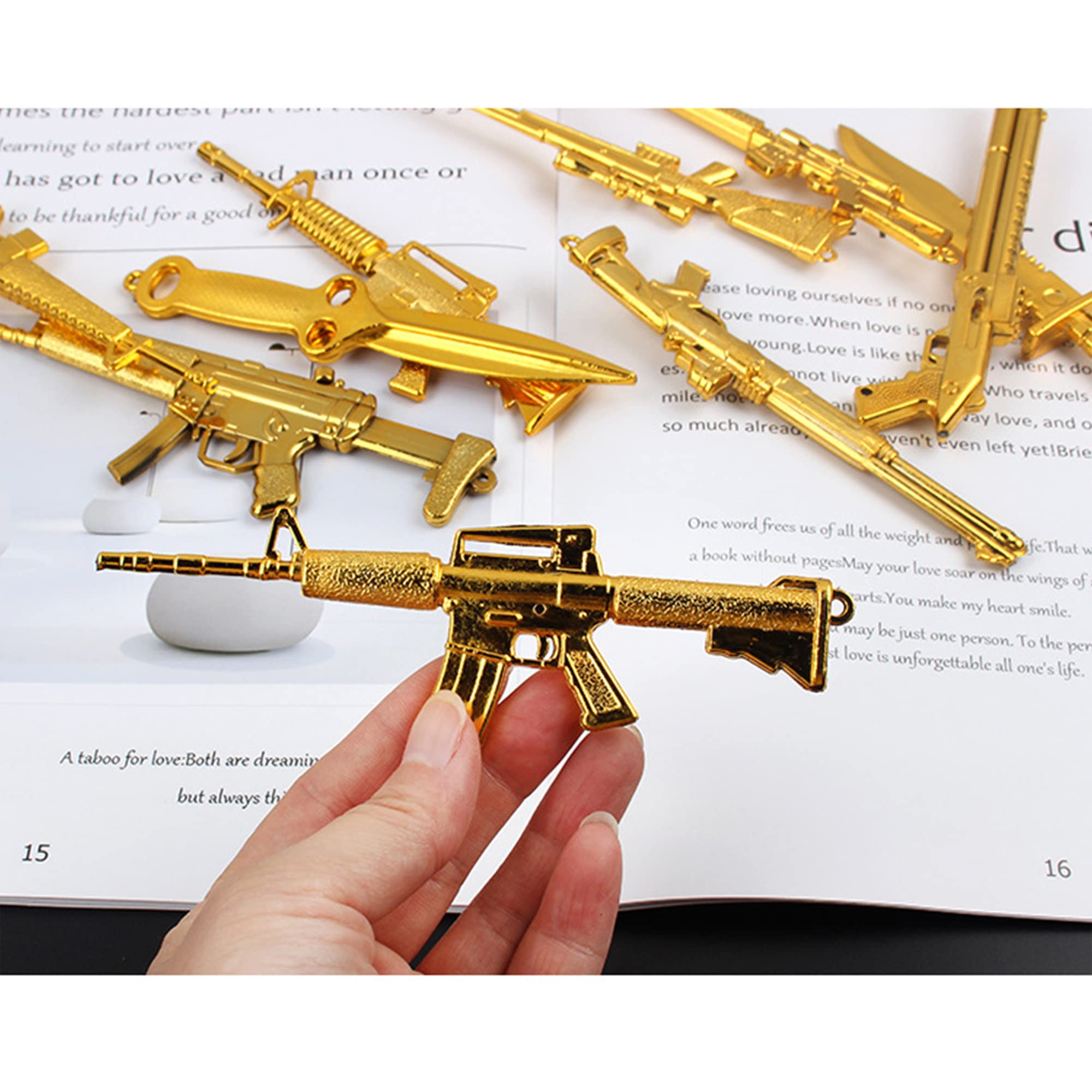 Veteran Day Movie Game Cake Toppers - 10Pcs Guns & Swords for Cupcake Decorations | Party Supplies