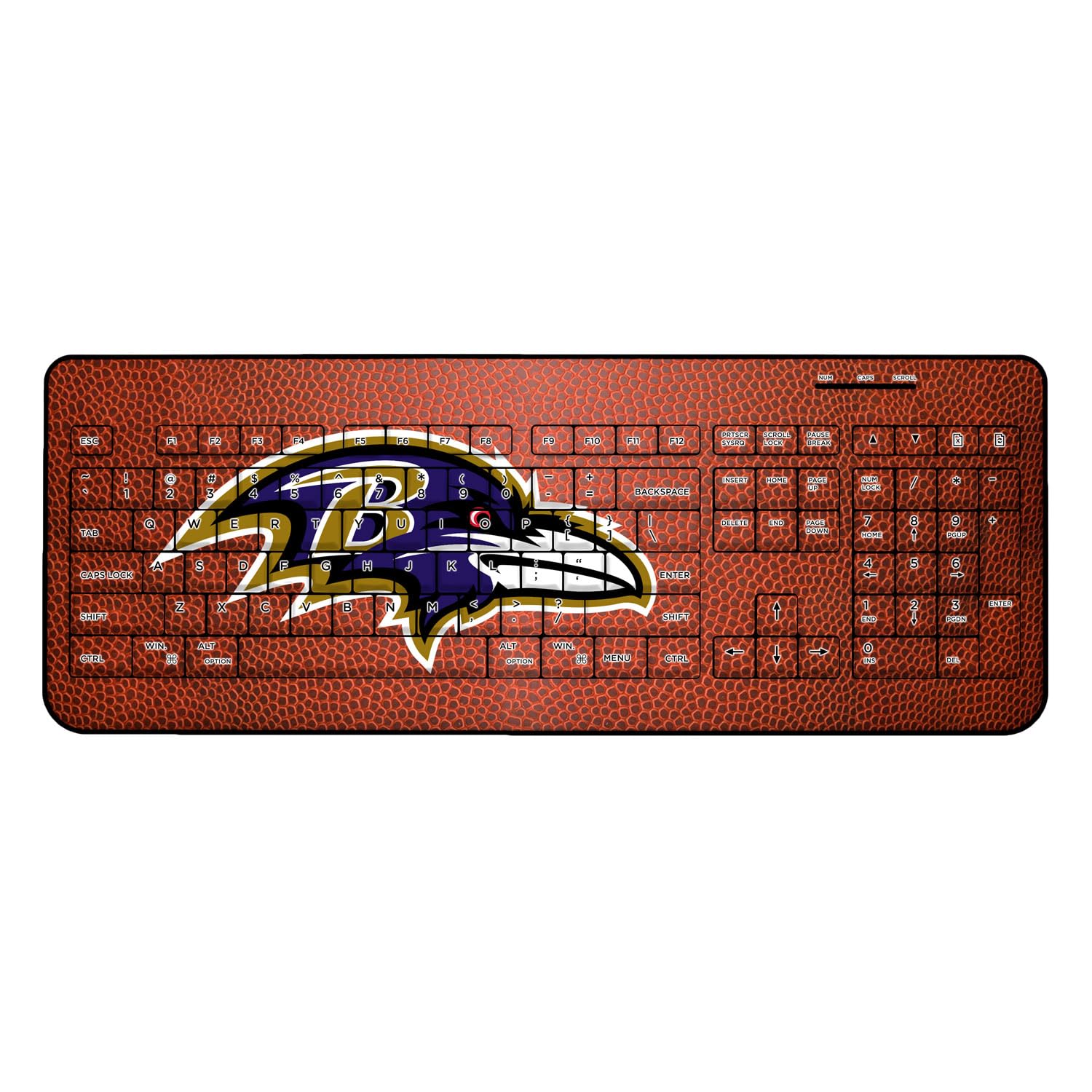 Baltimore Ravens NFL Wireless Keyboard - Bluetooth Gaming Keyboard with Custom Team Design for PC, Mac, Laptop - Perfect for Ravens Fans, Home Office & Game Day Setups