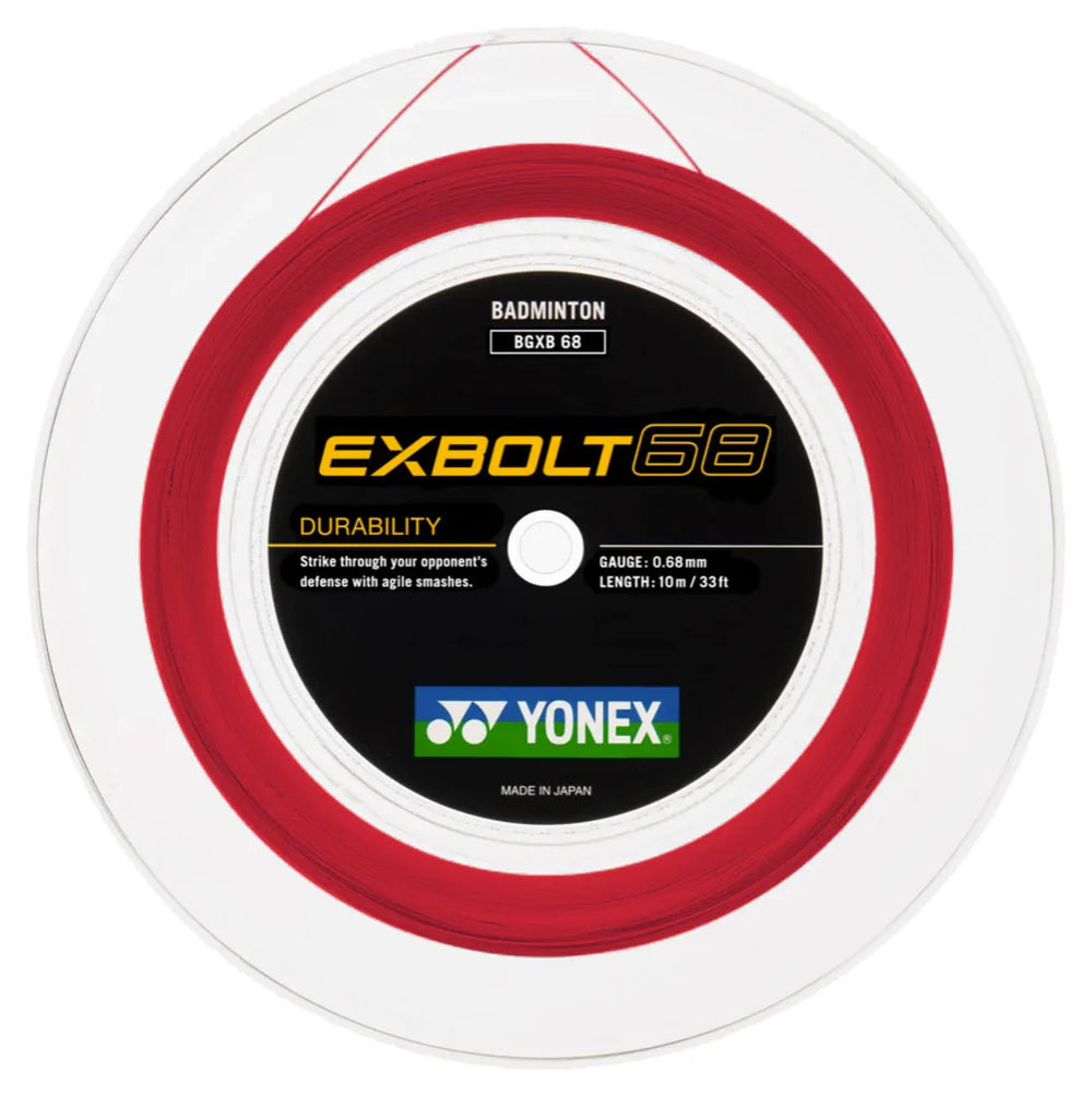 Yonex Exbolt 68 Badminton String [200m Reel] - High Performance Badminton Racket String for Professional Players - Perfect for Tournament Play & Training Sessions