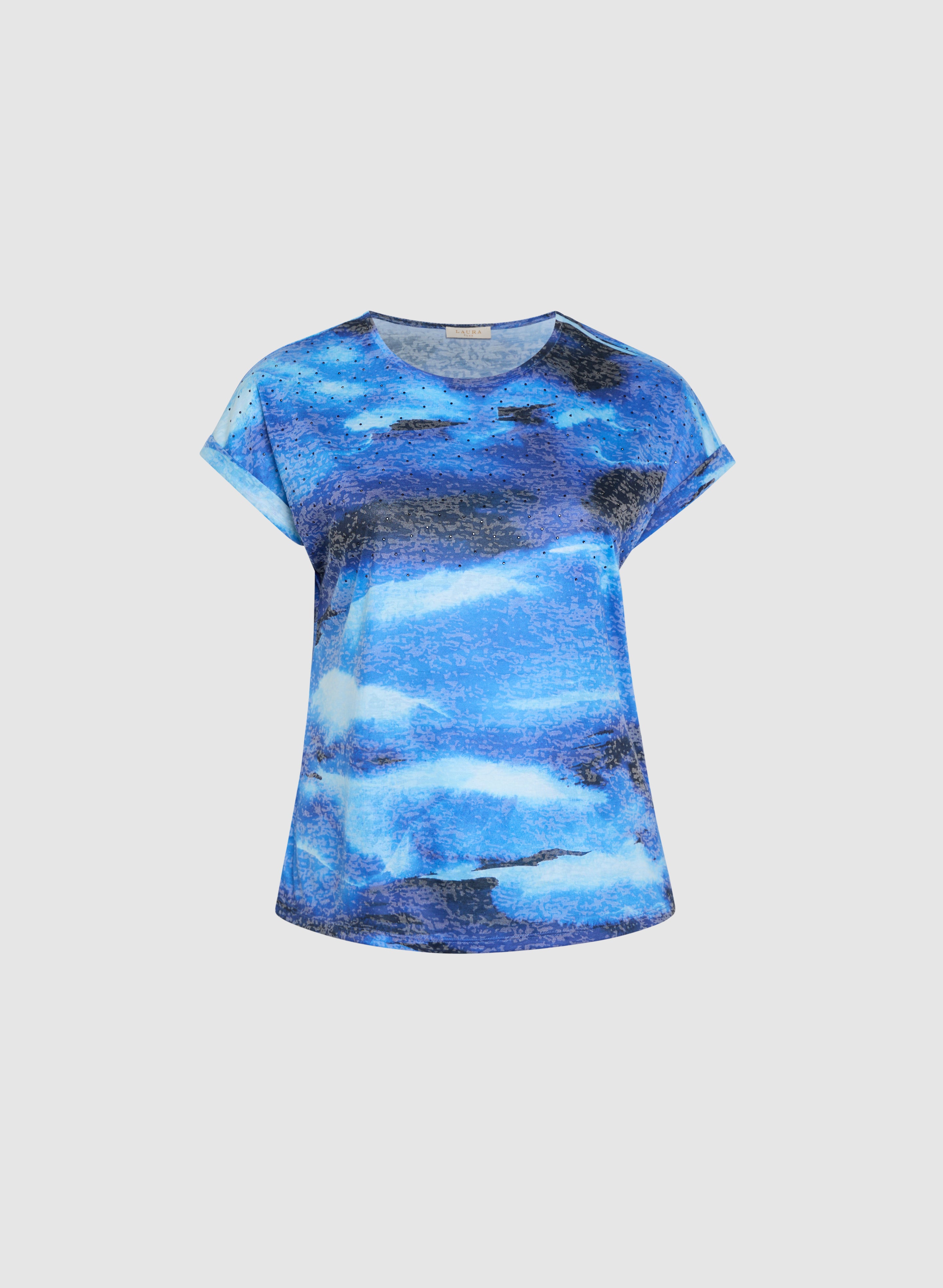 Stylish Embellished Abstract Print T-Shirt for Women - Trendy Graphic Tee for Casual Wear, Outings & Street Fashion