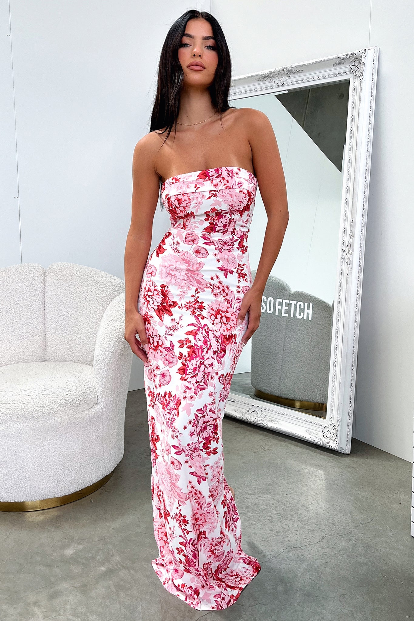Charms Maxi Dress - Pink Floral Print Summer Beach Dress for Women | Perfect for Vacations, Weddings & Outdoor Parties