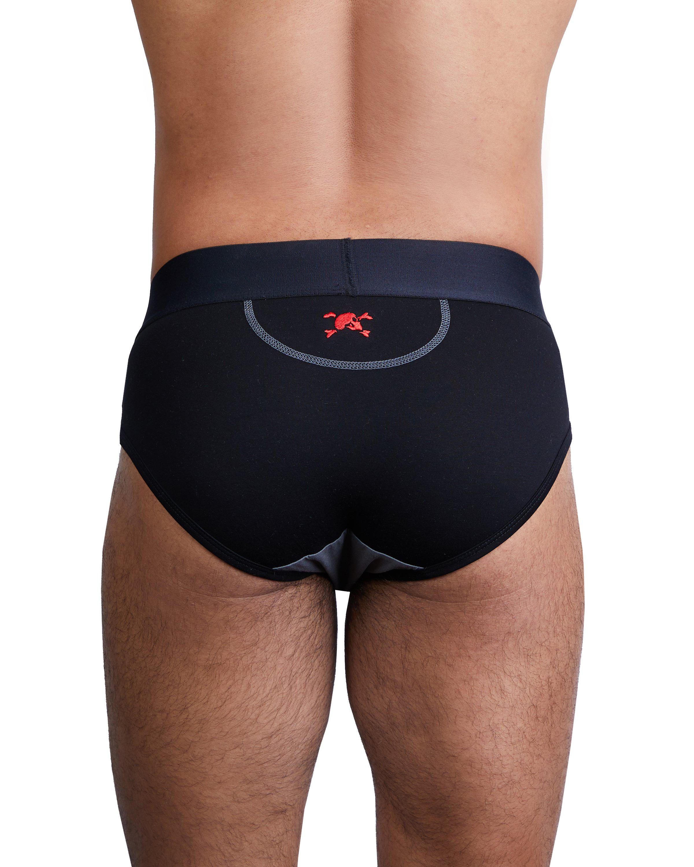 Just the Bones Brief Black - Minimalist Men's Underwear for Comfort & Style - Perfect for Everyday Wear, Gym & Lounge
