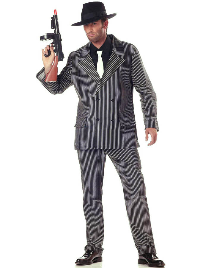 Vintage 1920s Gangster Pinstripe Suit Costume for Men - Roaring Twenties Mobster Outfit for Halloween, Cosplay & Themed Parties