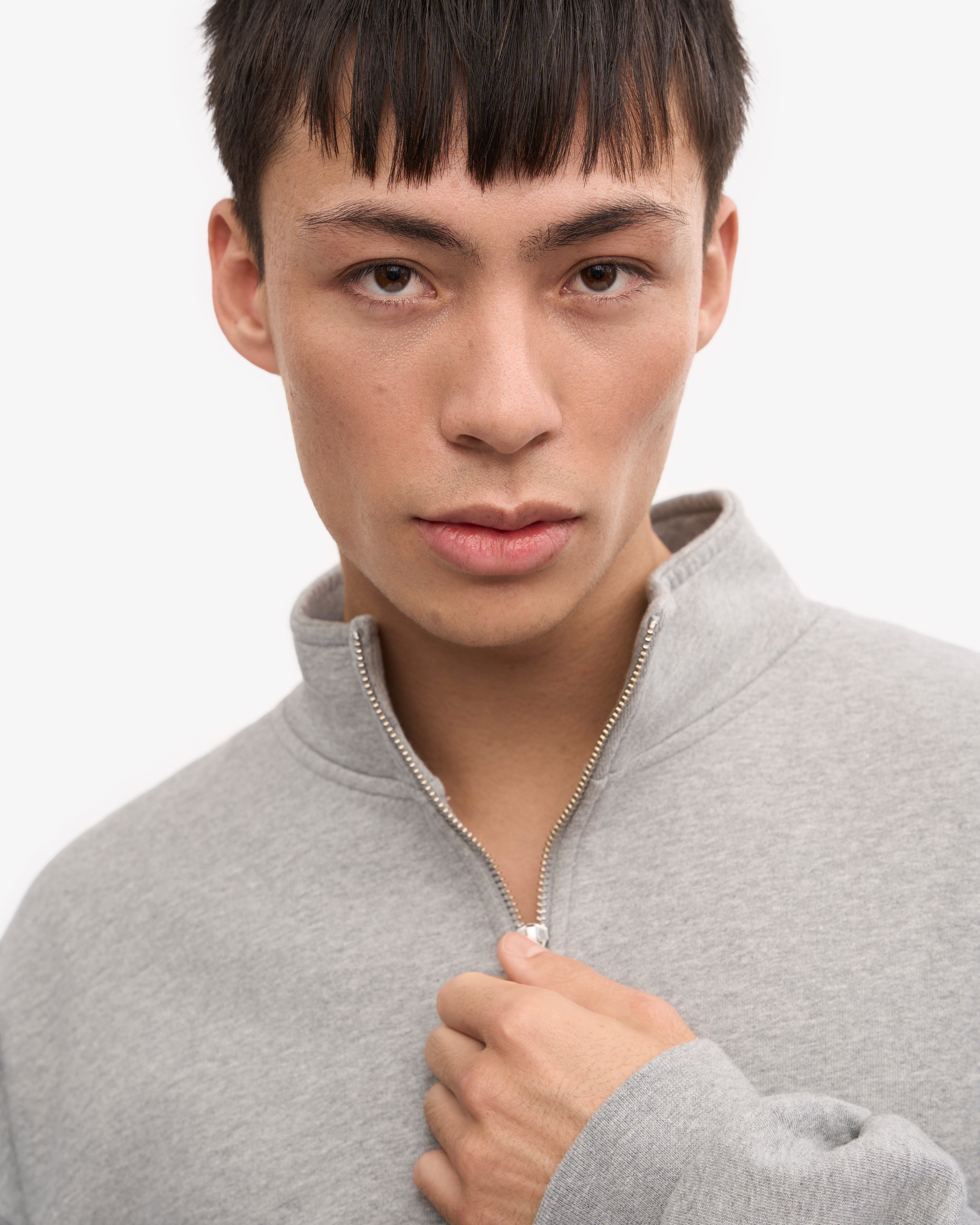 Organic Cotton Quarter Zip Sweatshirt for Men & Women | Heather Grey | Comfortable & Eco-Friendly | Perfect for Casual Wear & Outdoor Activities