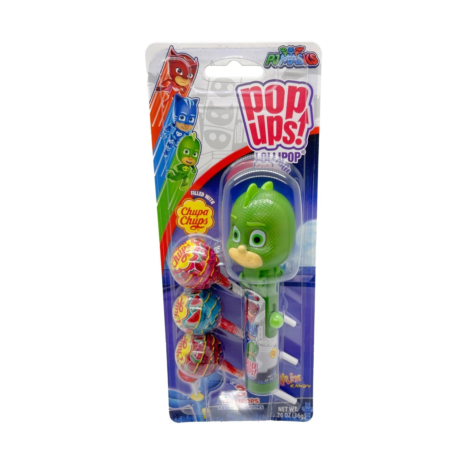 PJ Masks Flix Candy Pop Up Blister Card - 1.26oz (6 Count) Box | Kids Party Favors, Halloween Treats & Birthday Goodie Bags