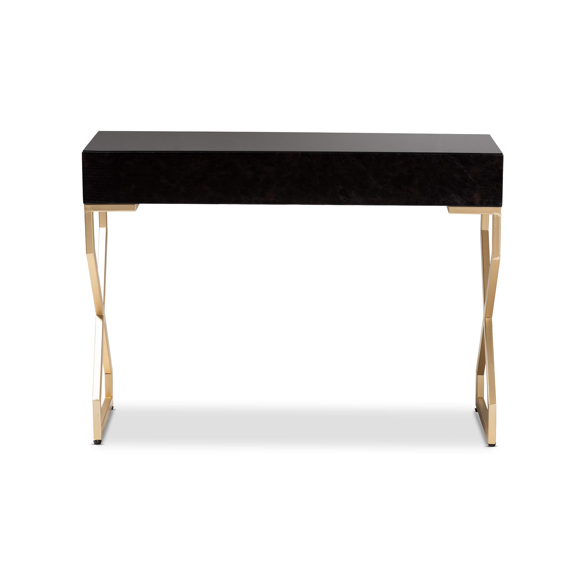 Baxton Studio Modern Console Table - Dark Brown & Gold Finish - Entryway, Living Room, Hallway Furniture for Home Decor