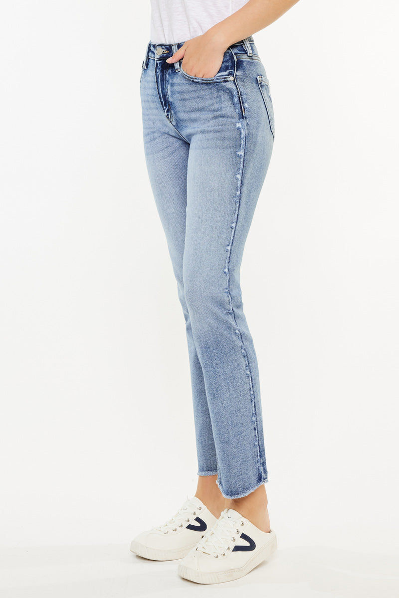 Sadie High Rise Straight Leg Jeans for Women - Stretchy Comfort Denim Pants - Perfect for Casual Wear, Office & Date Nights