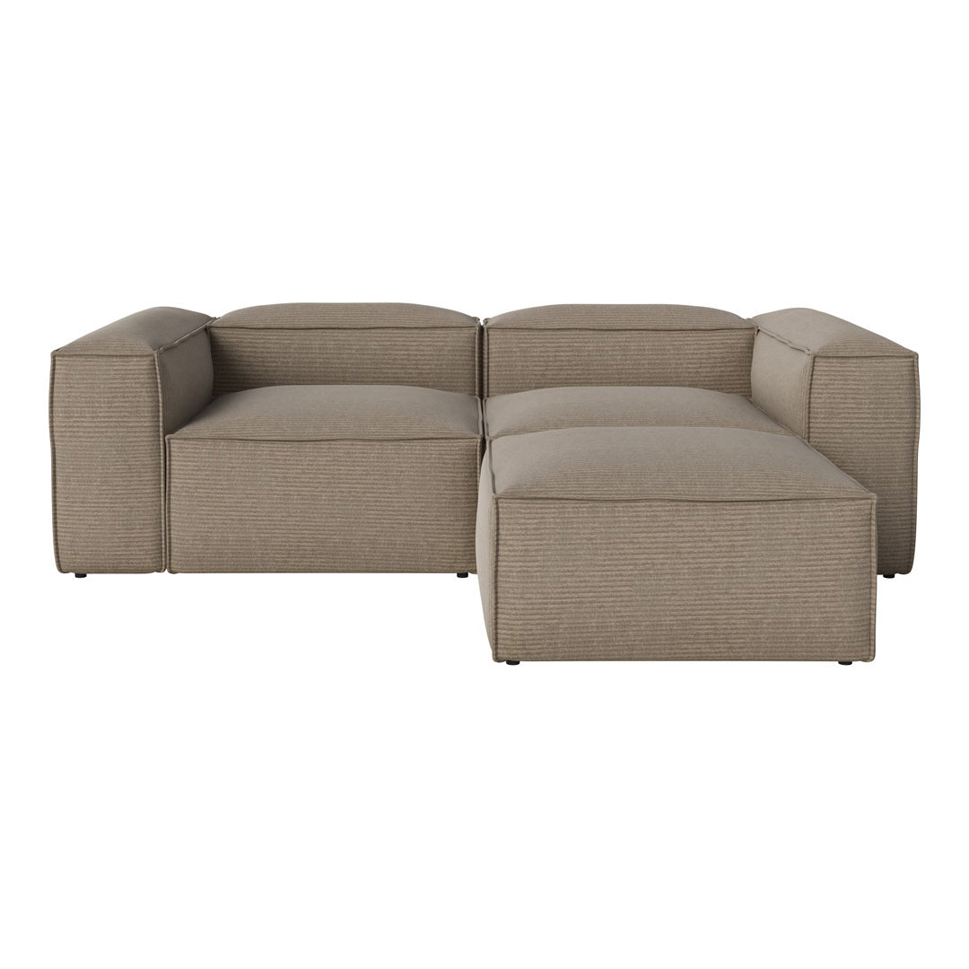Cosima 2-Seater Small Sofa with Pouf - Compact Loveseat for Small Living Rooms, Apartments & Cozy Spaces