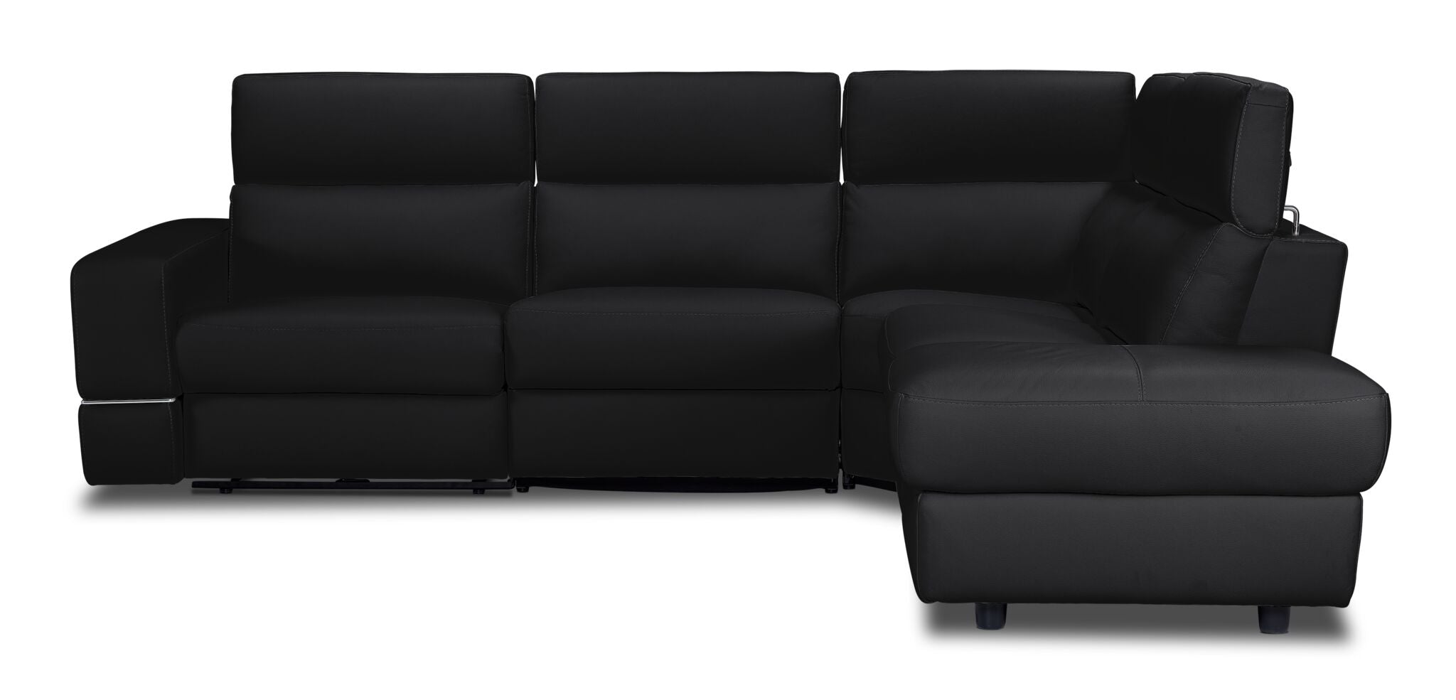 Bianca 3-Piece Power Reclining Sectional Sofa with Right Facing Chaise in Dark Gray - Perfect for Living Room, Home Theater & Family Gatherings