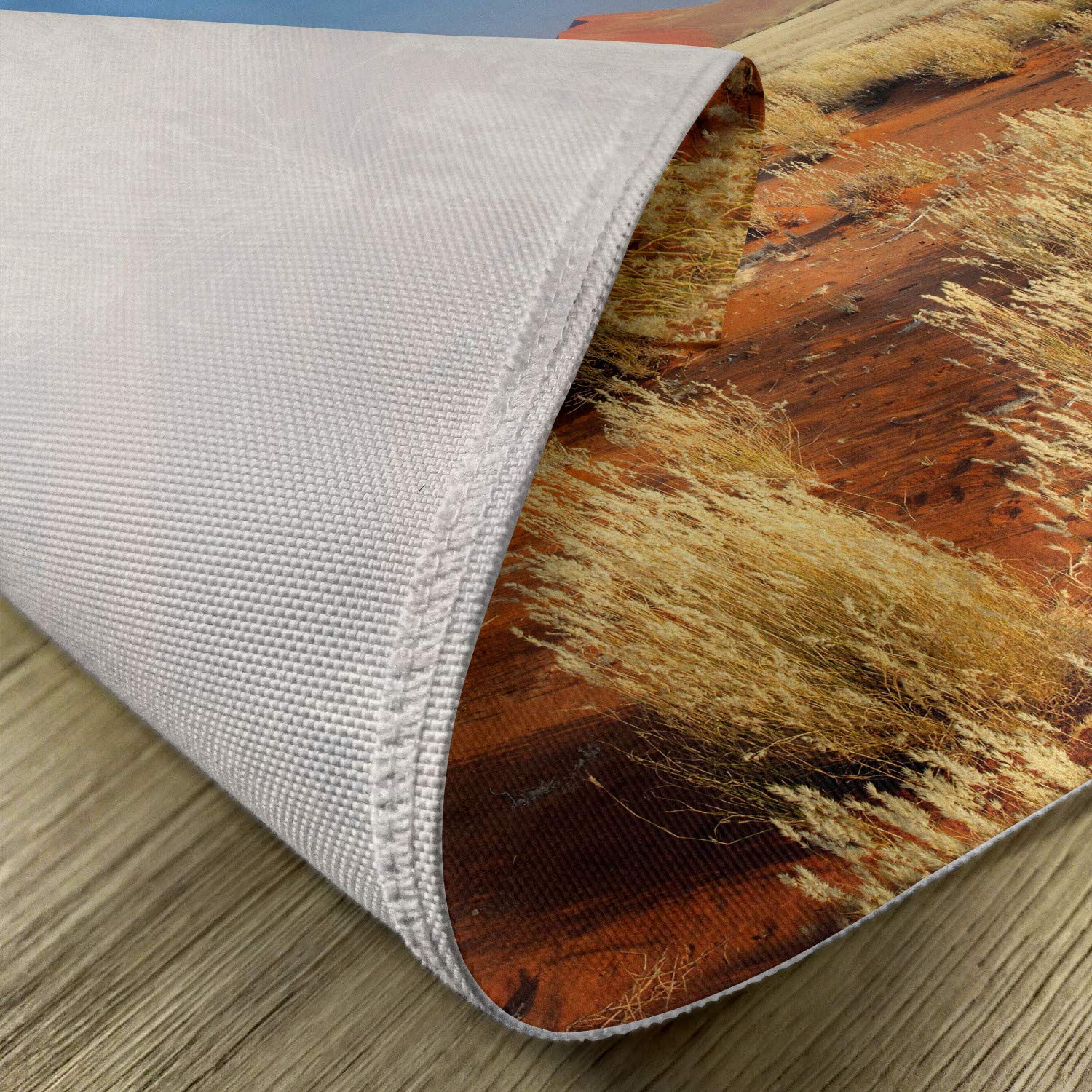 Ambesonne 4-Pack Landscape Place Mats - Tree & Desert Sossusvlei Namibia Africa Photo Print, Washable Fabric Dining Table Mats (Standard Size, Sky Blue & Marigold) - Perfect for Home Decor, Dinner Parties & Outdoor Picnics