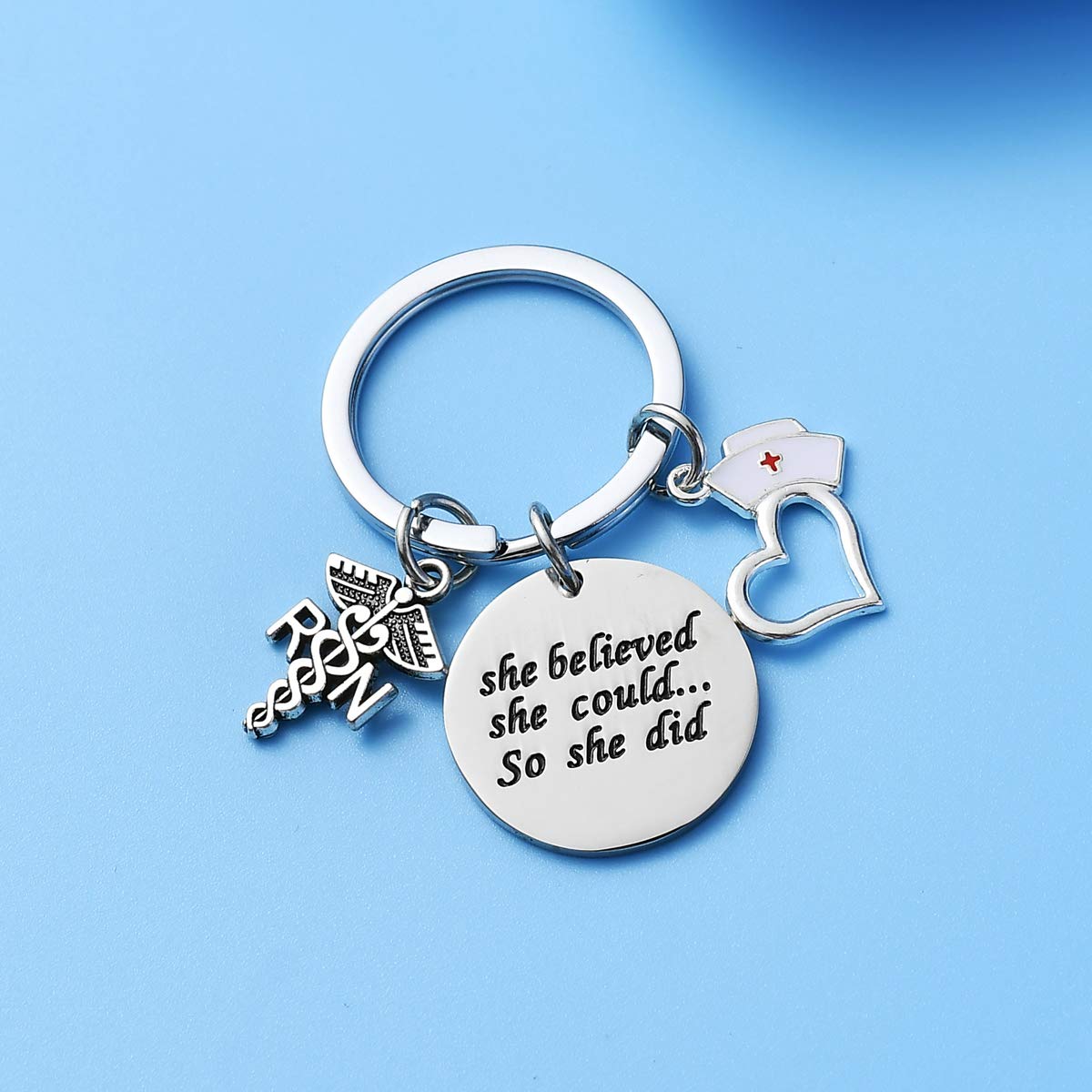 3PCs Nurse Keychains - Inspirational Nurse Gifts for Women & Graduates - Cute Keyrings for Nurses, Medical Students & Healthcare Workers - Perfect for Graduation, Appreciation & Daily Motivation