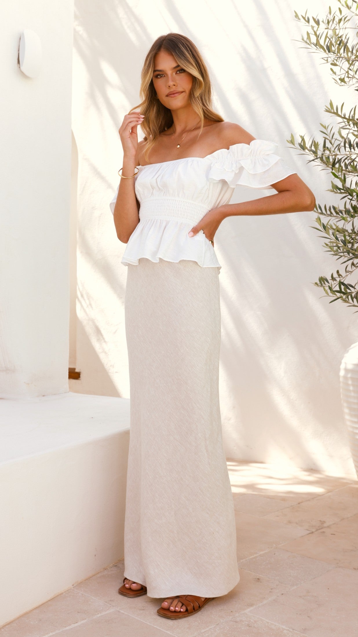 Fifi Top Women's White Blouse - Perfect for Casual Outings, Office Wear & Date Nights