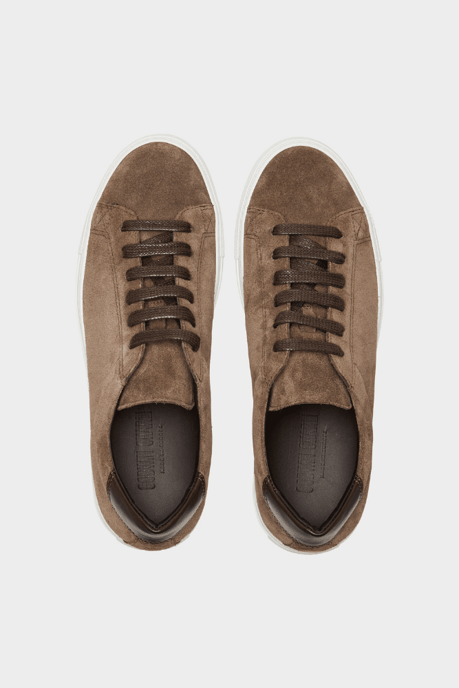 GCV2 Low Top Sneakers for Men & Women - Brown Suede Casual Shoes with White Rubber Sole | Comfortable Walking Shoes for Daily Wear, Street Style Fashion