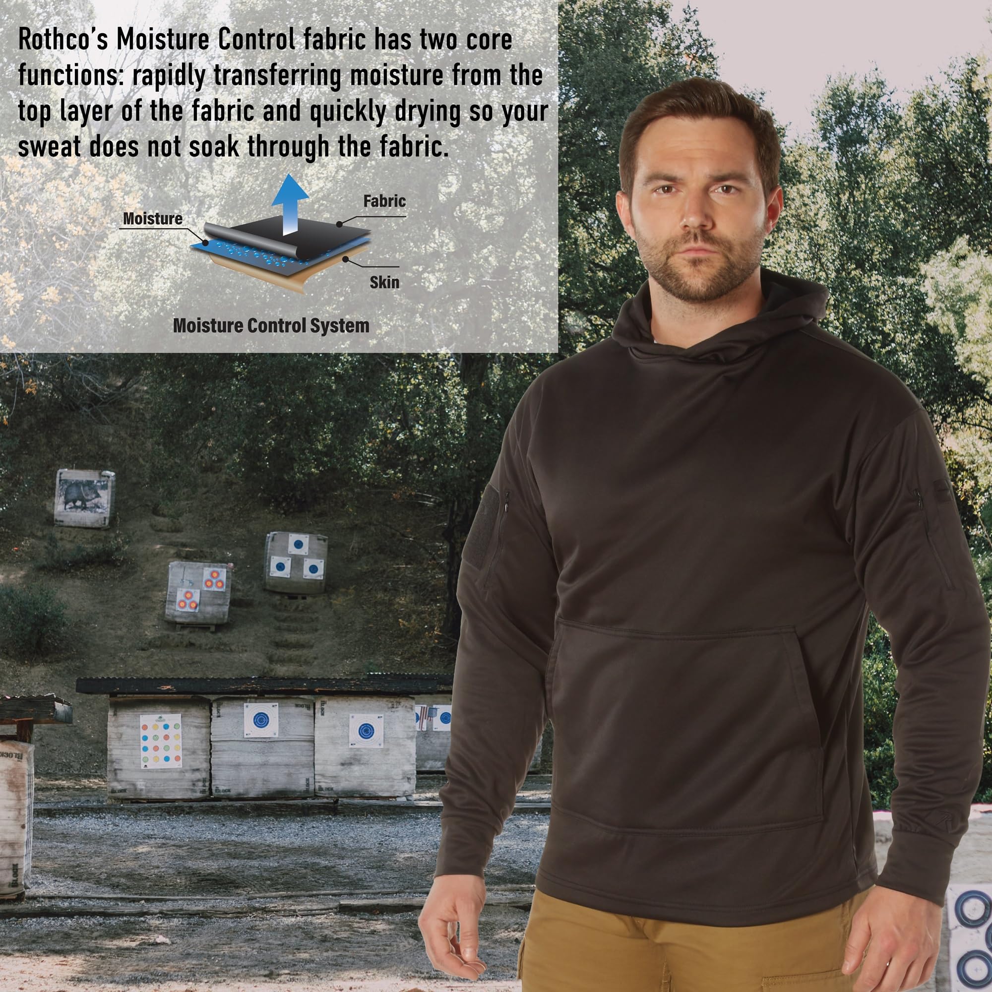 Rothco Men's Heavyweight Cotton Hoodie - Warm Fleece Lined Pullover Sweatshirt for Outdoor Activities, Camping & Casual Wear