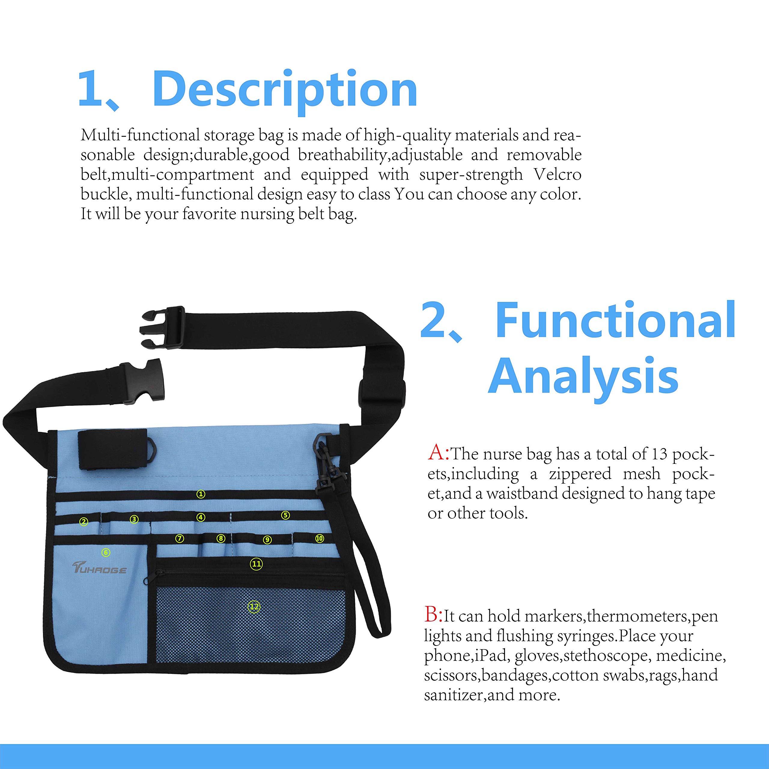 Multifunctional Nurse Storage Bag - Medical Kit Waist Pouch for Nurses & Healthcare Professionals (Sky Blue) | Perfect for Hospitals, Clinics & Emergency Medical Supplies Organization