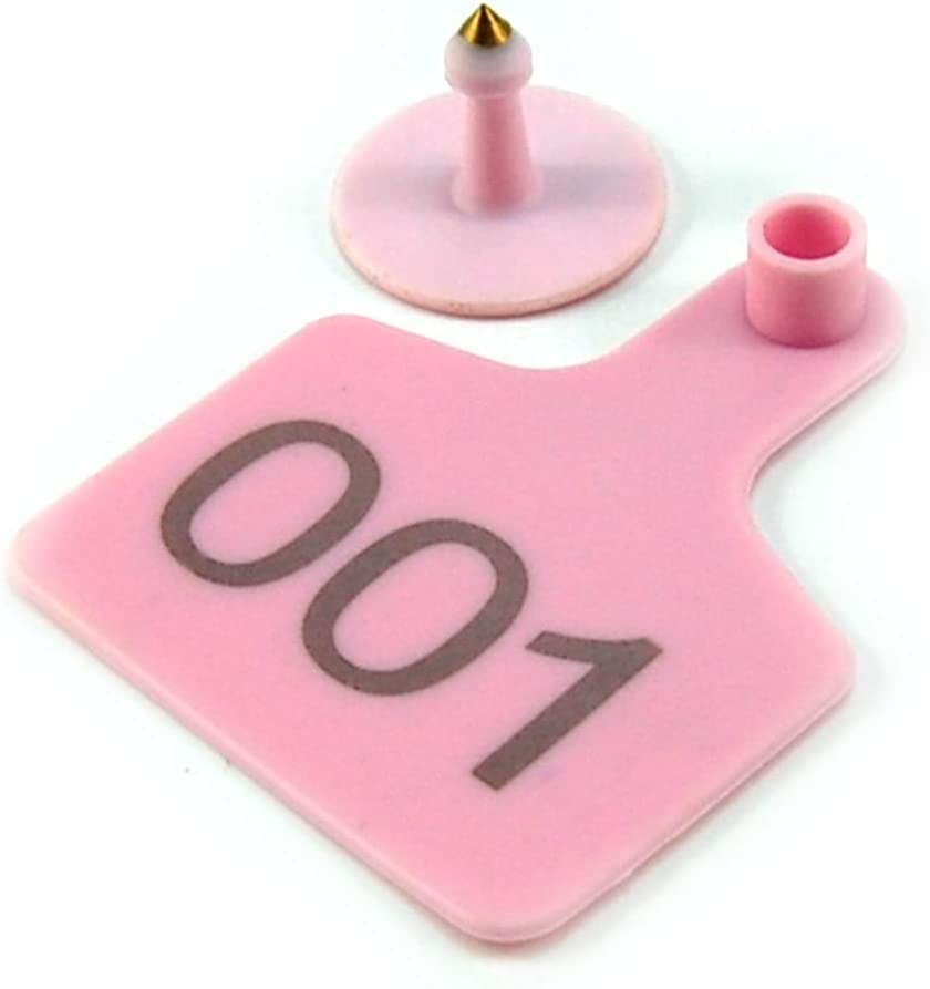 LEISHENT 100Pcs Numbered Cattle Ear Tags 001-100 - Durable TPU Livestock Tags for Goats, Sheep, Cows & Pigs - Easy to Use Farm Animal Identification for Herd Management & Tracking