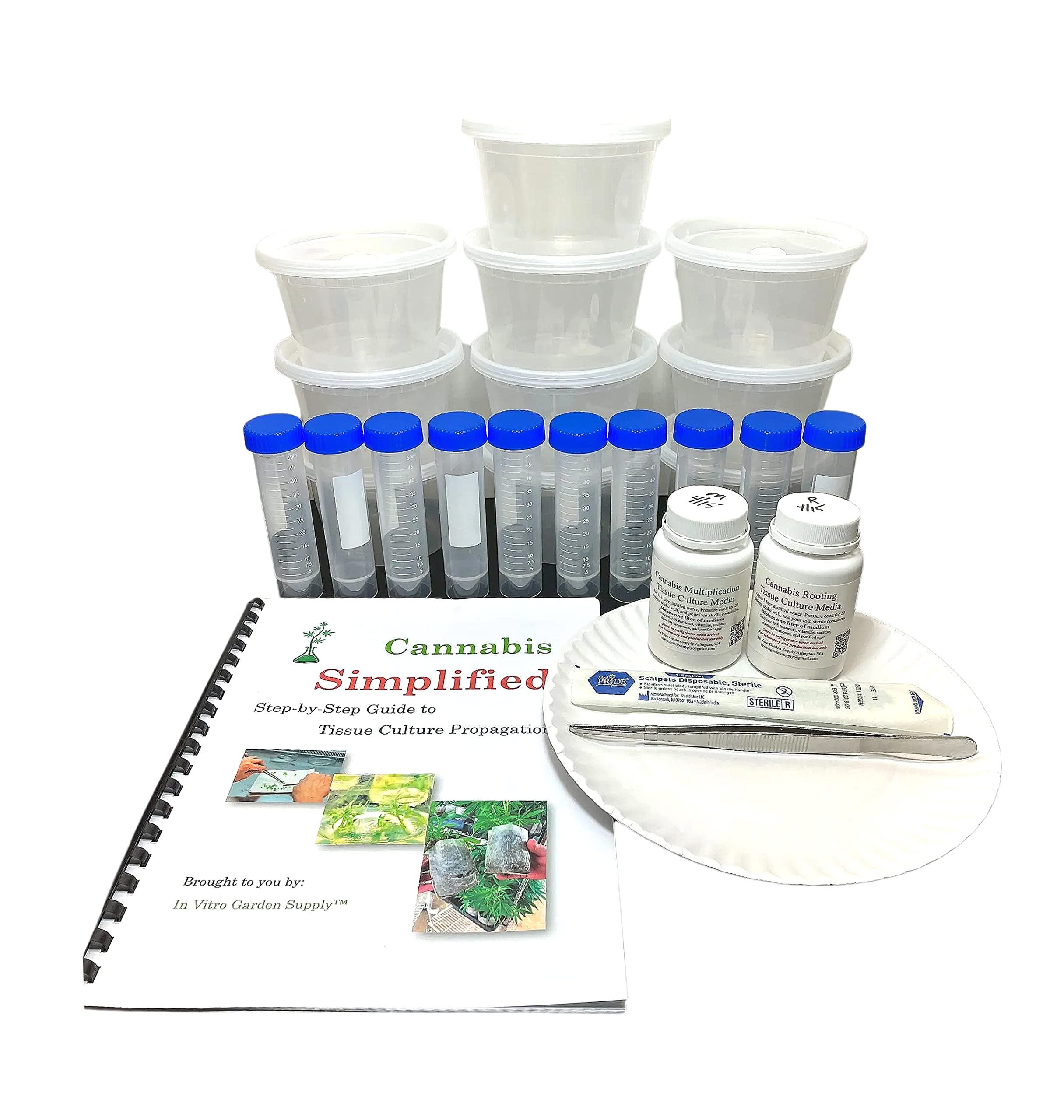 Premium Cannabis Cloning Tissue Culture Kit - Complete Set with Guide, Growth Media, Sterile Containers & Tools for Home Growers & Hydroponics Enthusiasts | Perfect for Indoor Gardening, Plant Propagation & DIY Cloning Projects