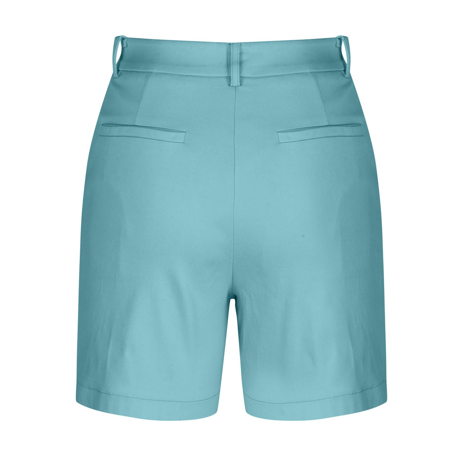 Y2K Stretchy Women's High Waisted Bermuda Shorts - Casual Summer Wear