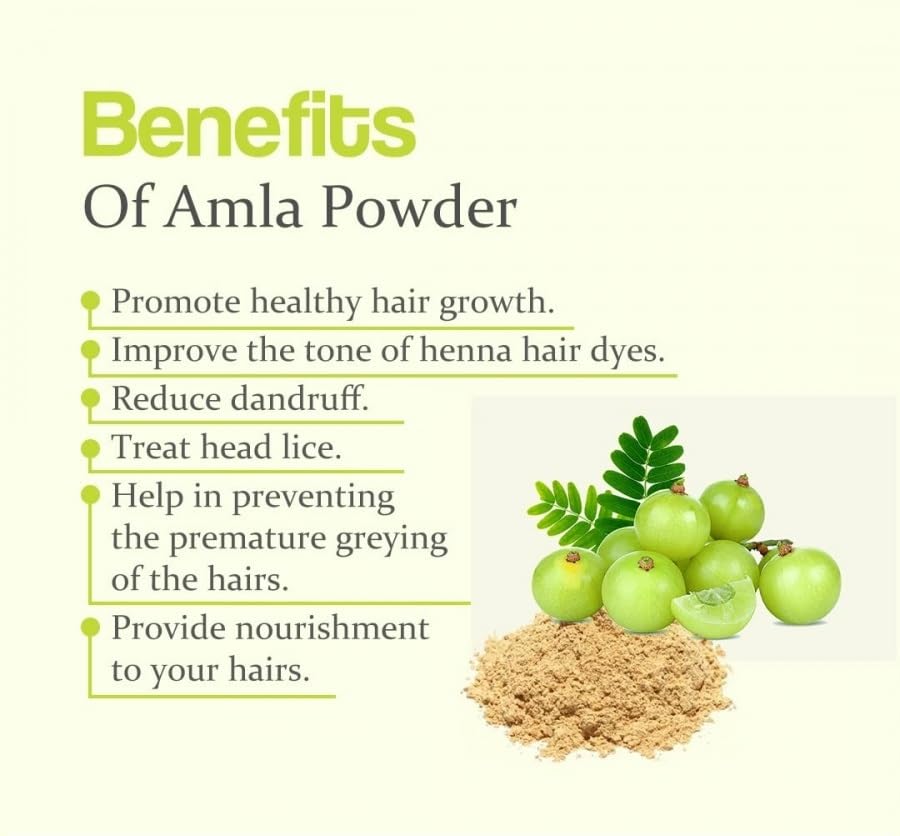 Khadi Emorose Amla Powder 100g - Natural Hair Strengthener, Dandruff Prevention & Skin Brightening Treatment - Perfect for Hair Care & Glowing Skin Routine