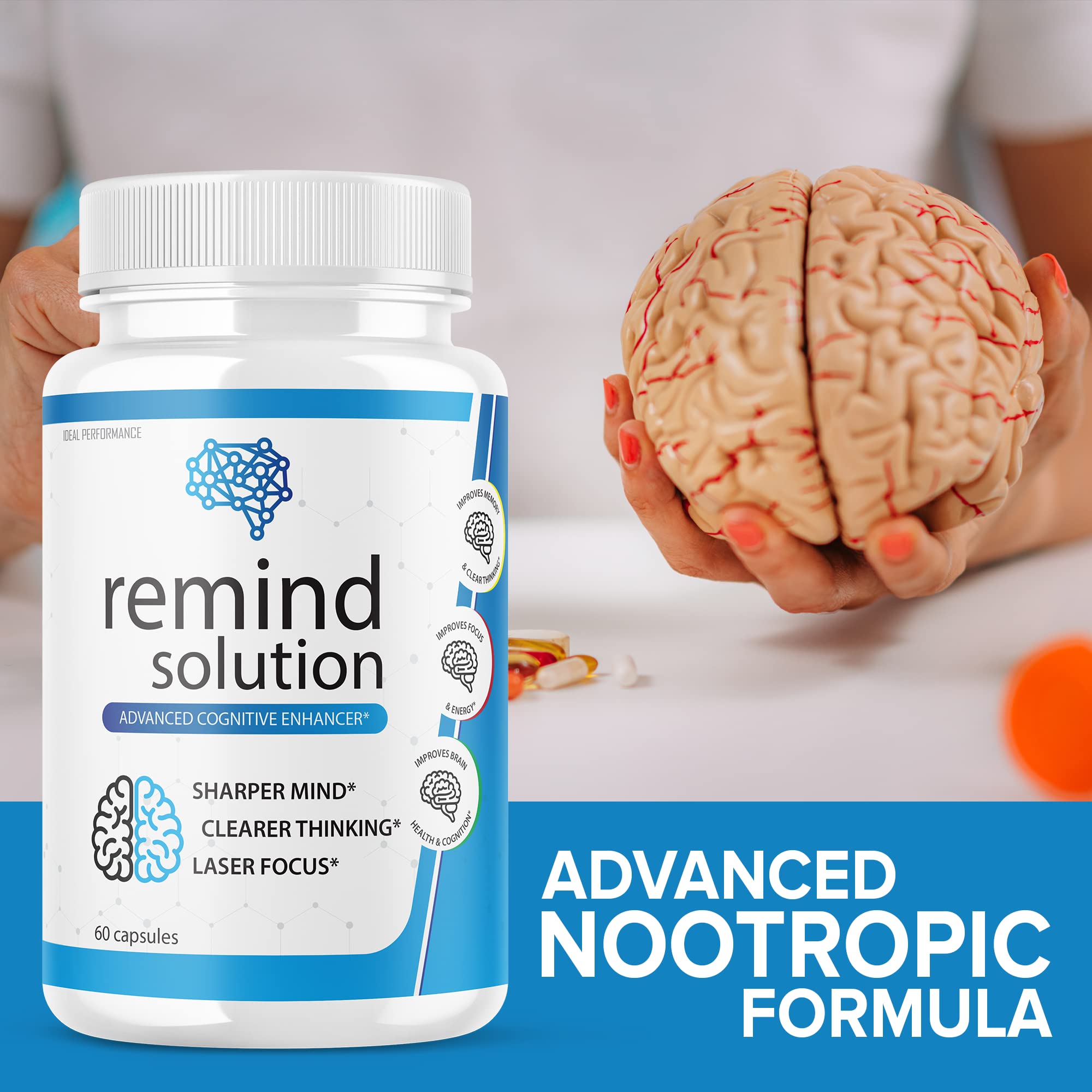 (5 Pack) Memory & Focus Supplement - Advanced Cognitive Brain Booster for Enhanced Concentration & Recall - 300 Capsules - Ideal for Students, Professionals & Seniors to Improve Mental Clarity