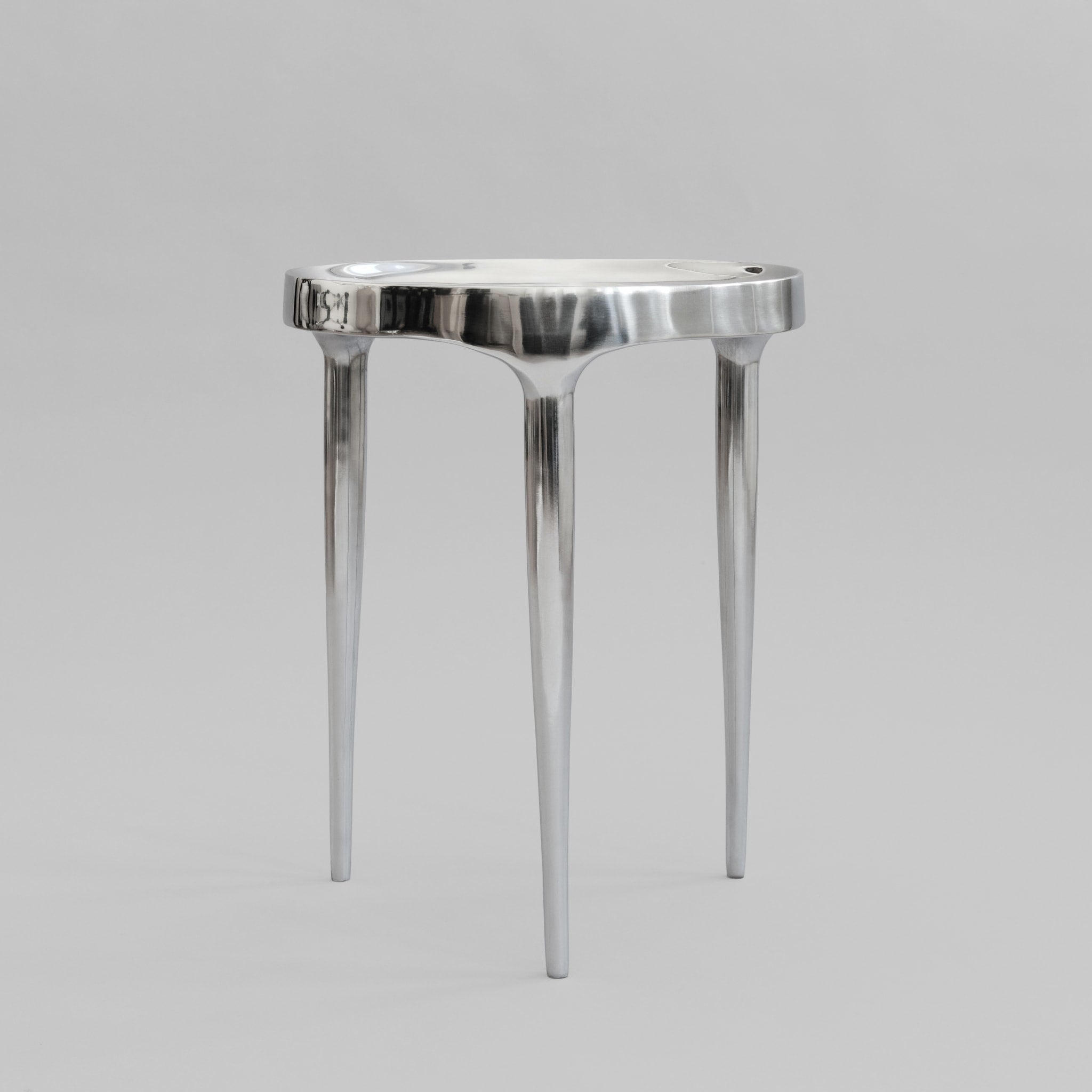 PRE ORDER - 101 COPENHAGEN Phantom Tall Side Table 50cm Chrome Finish - Modern Accent Table for Living Room, Bedroom & Office Decor