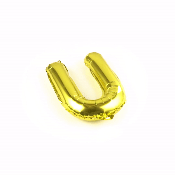 Balloonify Gold Mylar Letter U Balloon - 16 Inch Large Foil Alphabet Balloon for Birthday Party Decorations, Baby Showers & Graduation Celebrations - 1 Count Box