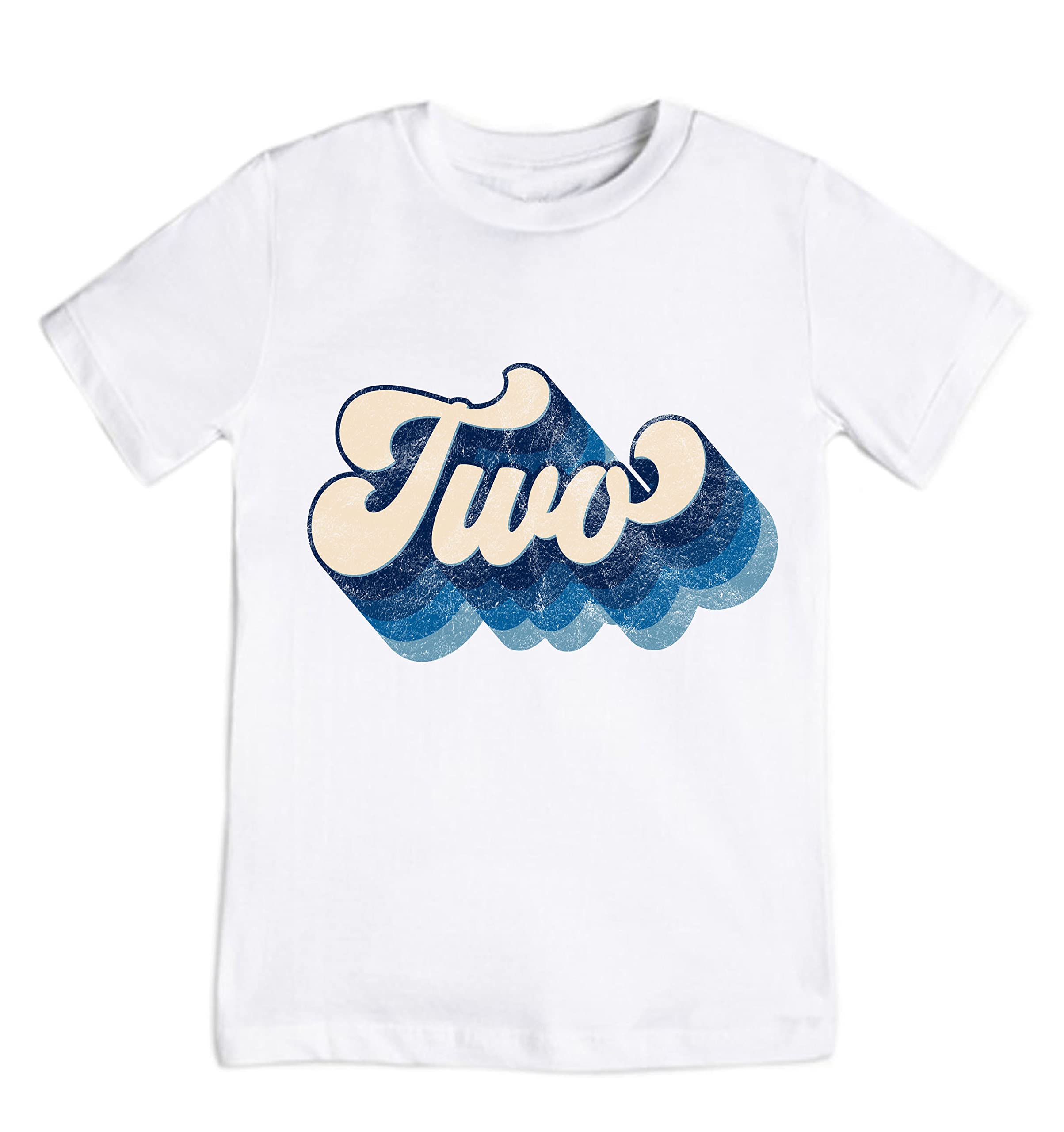 Retro Blue 2nd Birthday Shirt for Toddlers - Boho Themed Unisex Outfit for Boys & Girls (18-24 Months) - Perfect for Birthday Parties, Photo Shoots & Special Celebrations