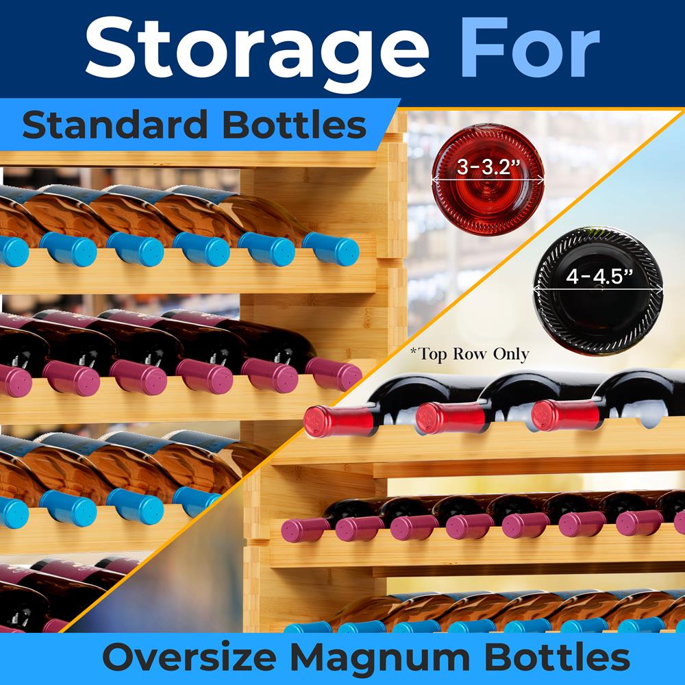 12-Tier Wine Rack - Sturdy Metal Wine Shelf Organizer for Kitchen, Bar, or Cellar - Holds 36 Bottles - Space-Saving Wine Storage Solution for Home or Restaurant Use