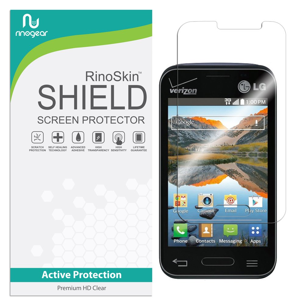 RinoGear Screen Protector for LG Optimus Zone 2 - Case Friendly, Flexible TPU Film with Full Coverage - Clear HD Protection for Everyday Use & Outdoor Activities