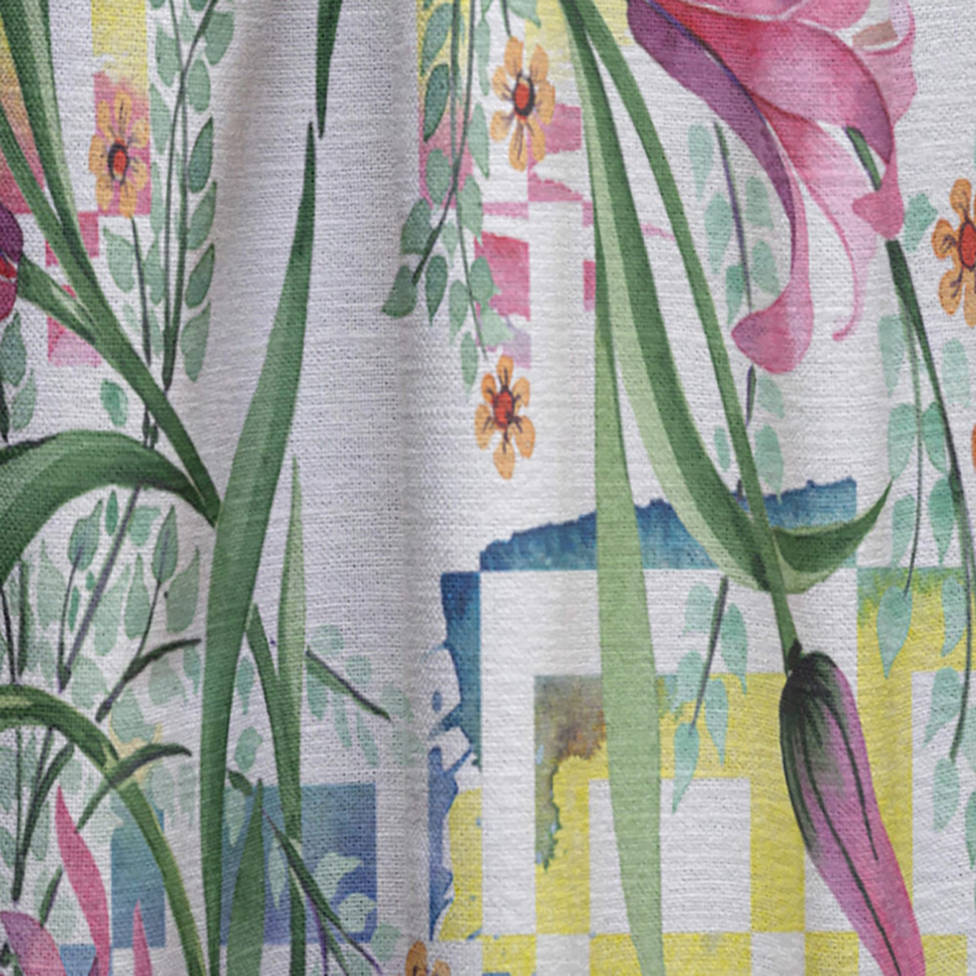 Floral Botanical Retro XI Thermal Insulated Curtains - 52x120 Inch Single Panel Window Drapes for Bedroom & Living Room - Perfect for Home Decor, Light Control & Privacy