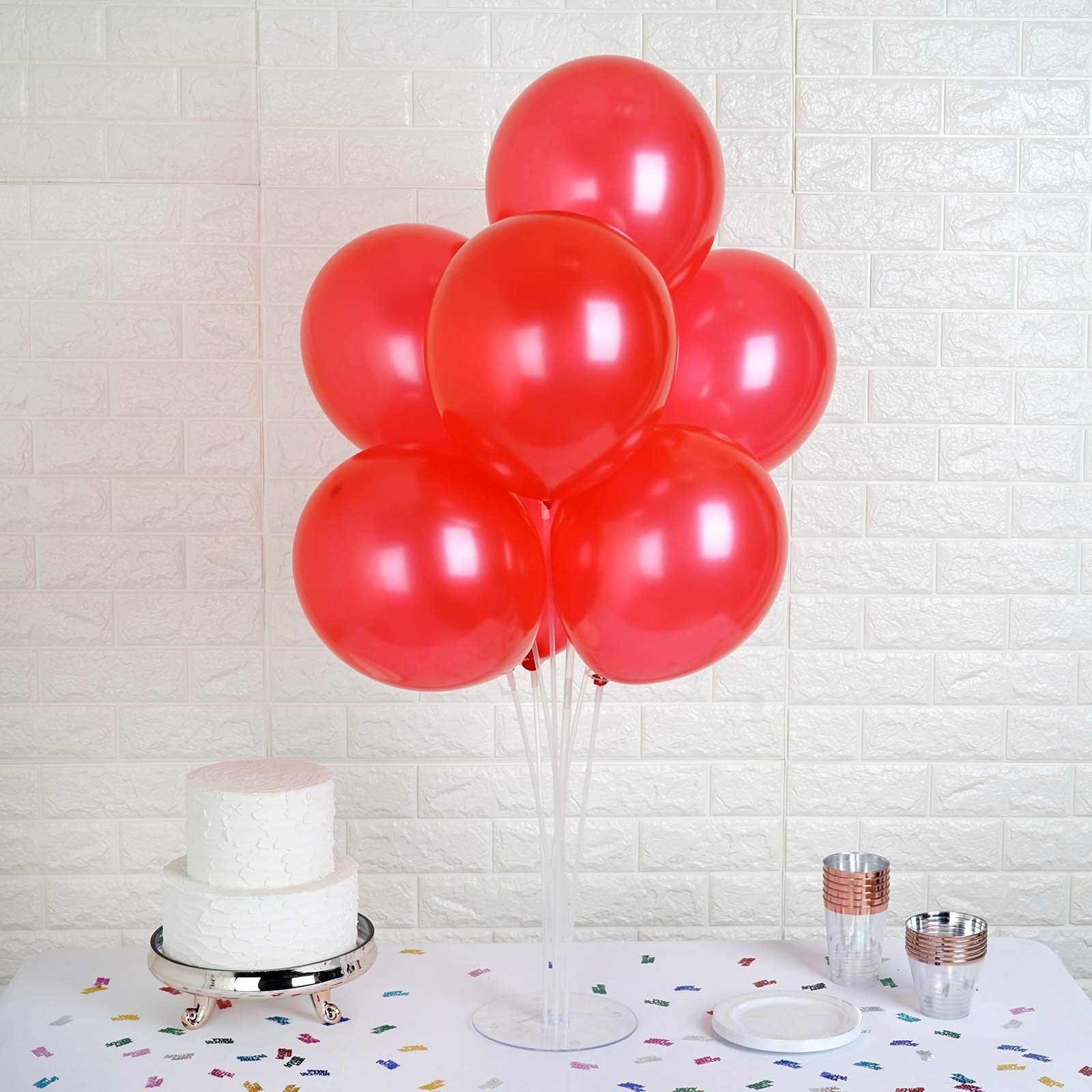 Efavormart 100PCS 12 Inch Red Metallic Latex Balloons for Wedding, Birthday, Graduation Party Decorations - Perfect for Indoor & Outdoor Event Decor, Photo Backdrops, and Celebration Supplies