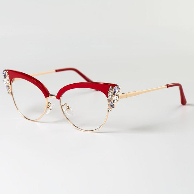 Stylish Fiona Cat Eye Glasses Frame for Women - Trendy Retro Vintage Eyewear with UV Protection - Perfect for Reading, Driving & Fashion Accessories