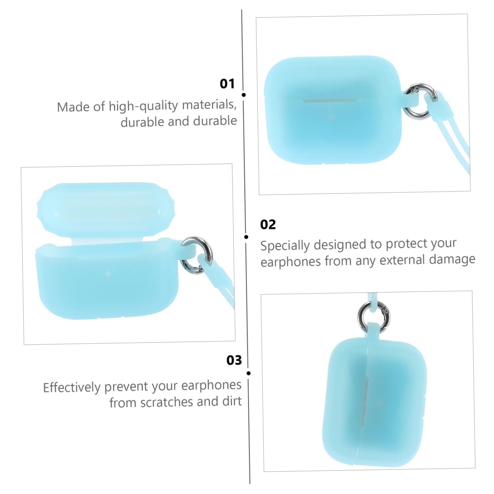Veemoon 1 PC Glow in The Dark Silicone Earbud Case Cover - Protective Headphone Accessory for AirPods & Wireless Earbuds | Perfect for Night Runs, Gym Workouts & Travel