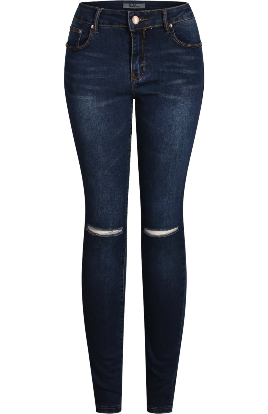 2LUV Women's Distressed Skinny Jeans - High Waisted Stretch Denim Pants for Casual Wear & Night Out | Trendy Ripped Jeans for Women
