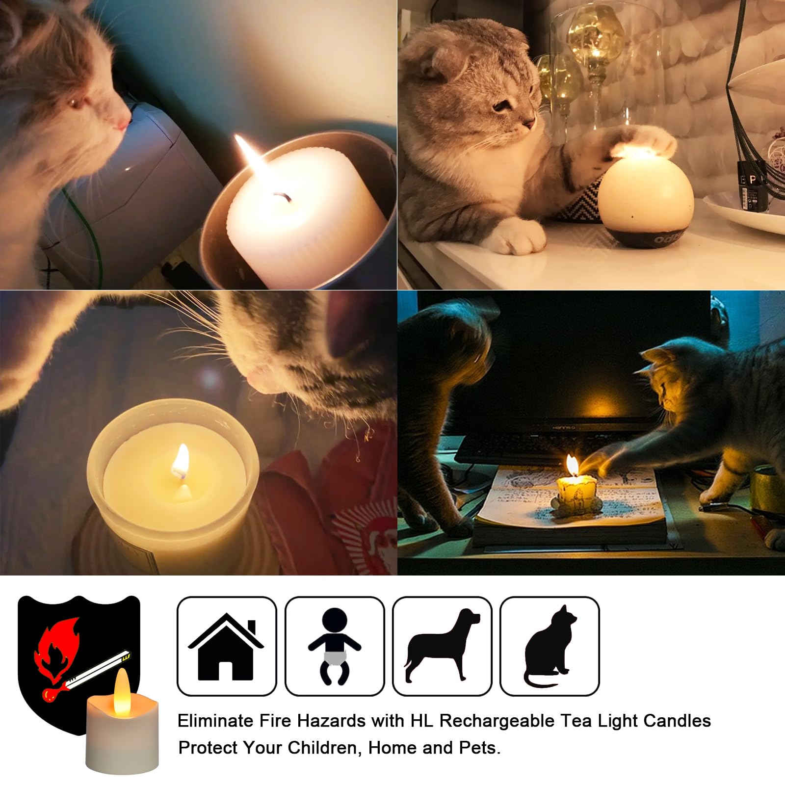 HL Flameless LED Candles with Remote & Timer - 12 Pack Rechargeable Waterproof Outdoor Tea Lights, 100+ Hours Battery Life, Warm White Votive Floating Candles for Wedding, Party, Festival Decor - Perfect for Home, Garden, Patio, and Holiday Lighting