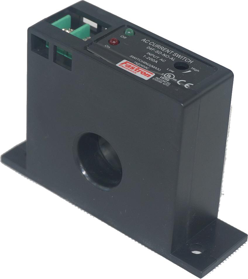 16F SD NO AL AC Current Switch - Multirange 1-10A, 10-50A, 50-200A - Self Powered with 10% Accuracy & Adjustable Trip    Perfect for Industrial Automation, Motor Protection, and Power Monitoring Systems - 0.5+/-0.2A Minimum Threshold, 0.3A @ 135VAC/DC, Normally Open Contacts