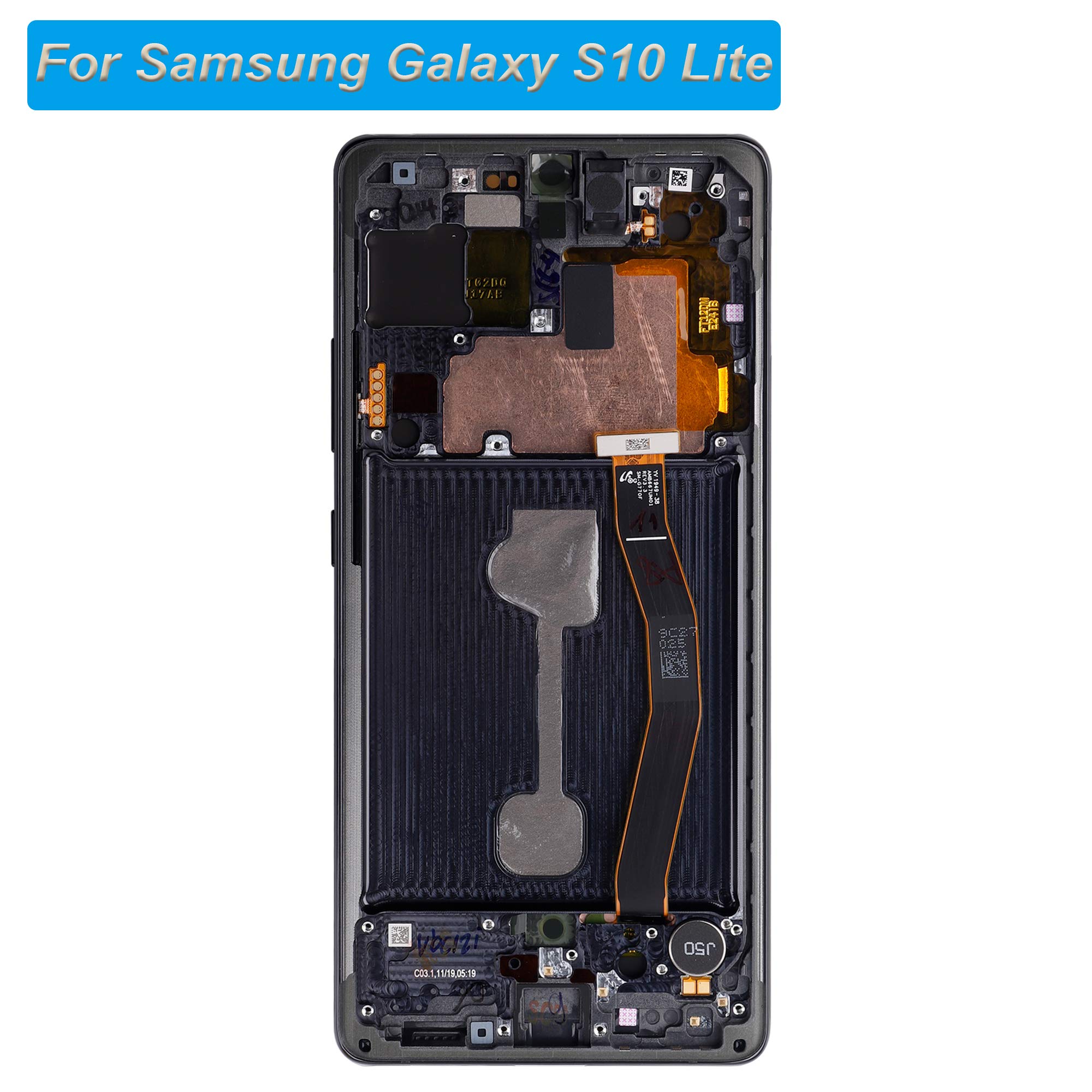 Super AMOLED Display Replacement for Samsung Galaxy S10 Lite SM-G770F/DS 6.7 Inch LCD Touch Screen Assembly with Tools & Frame - Perfect for DIY Phone Repair and Screen Replacement
