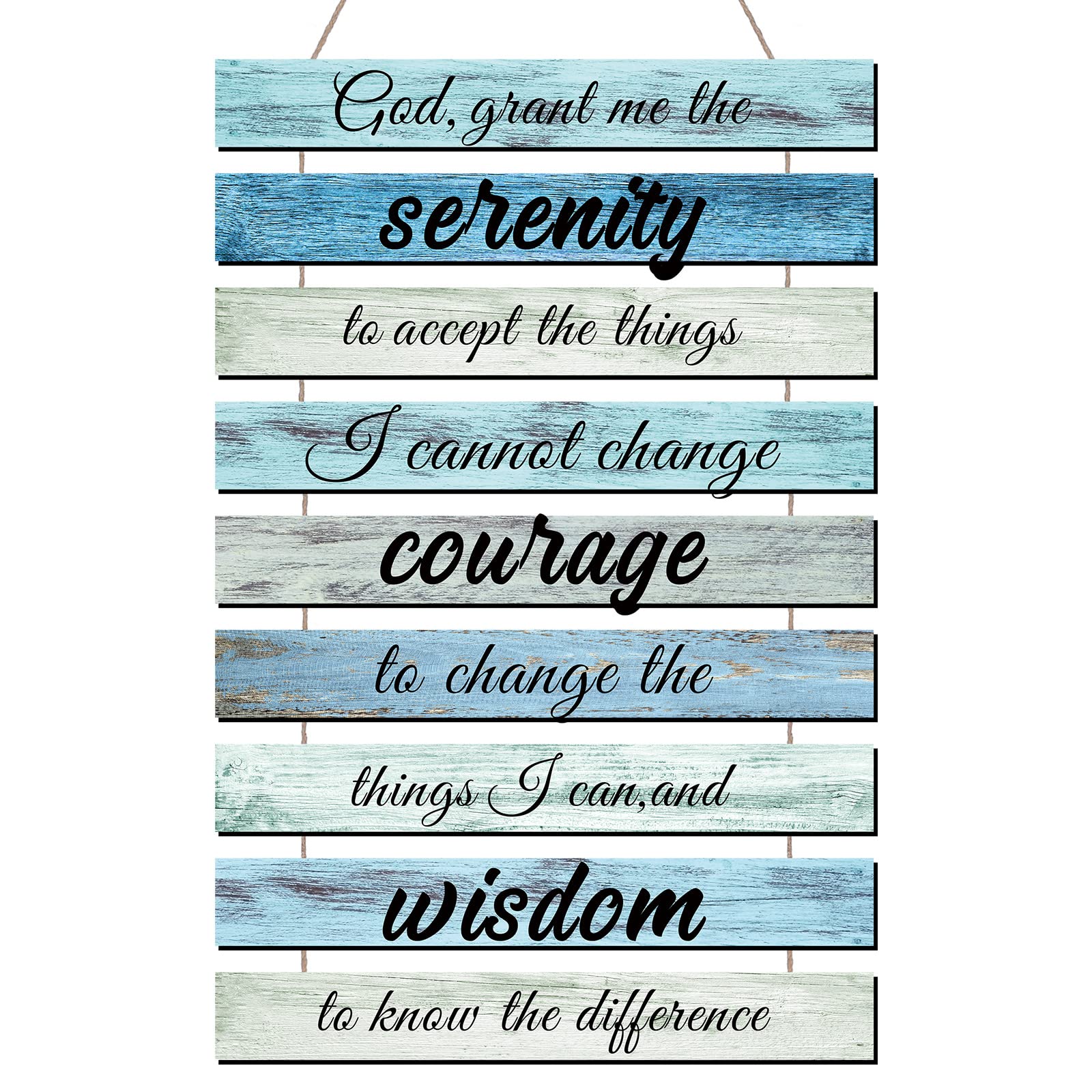 Serenity Prayer Wall Art - Inspirational Christian Wood Hanging Sign with Bible Verses for Farmhouse, Bedroom & Living Room - Perfect Housewarming Gift & Religious Home Decor