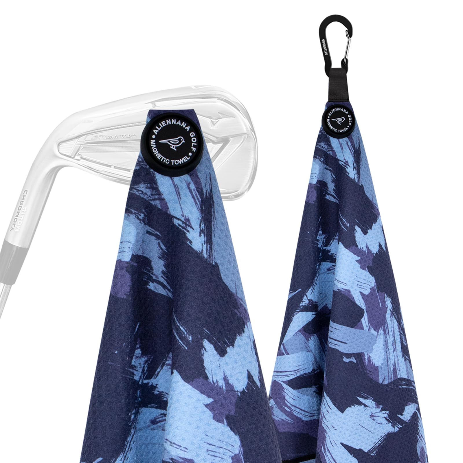 Premium Magnetic Golf Towel - Super Absorbent Microfiber Waffle Design with Secure Clip & Industrial Strength Magnet - Stays Firmly Attached to Golf Bags, Carts & Clubs (Blue) - Perfect for Golf Practice, Tournaments & Outdoor Sports