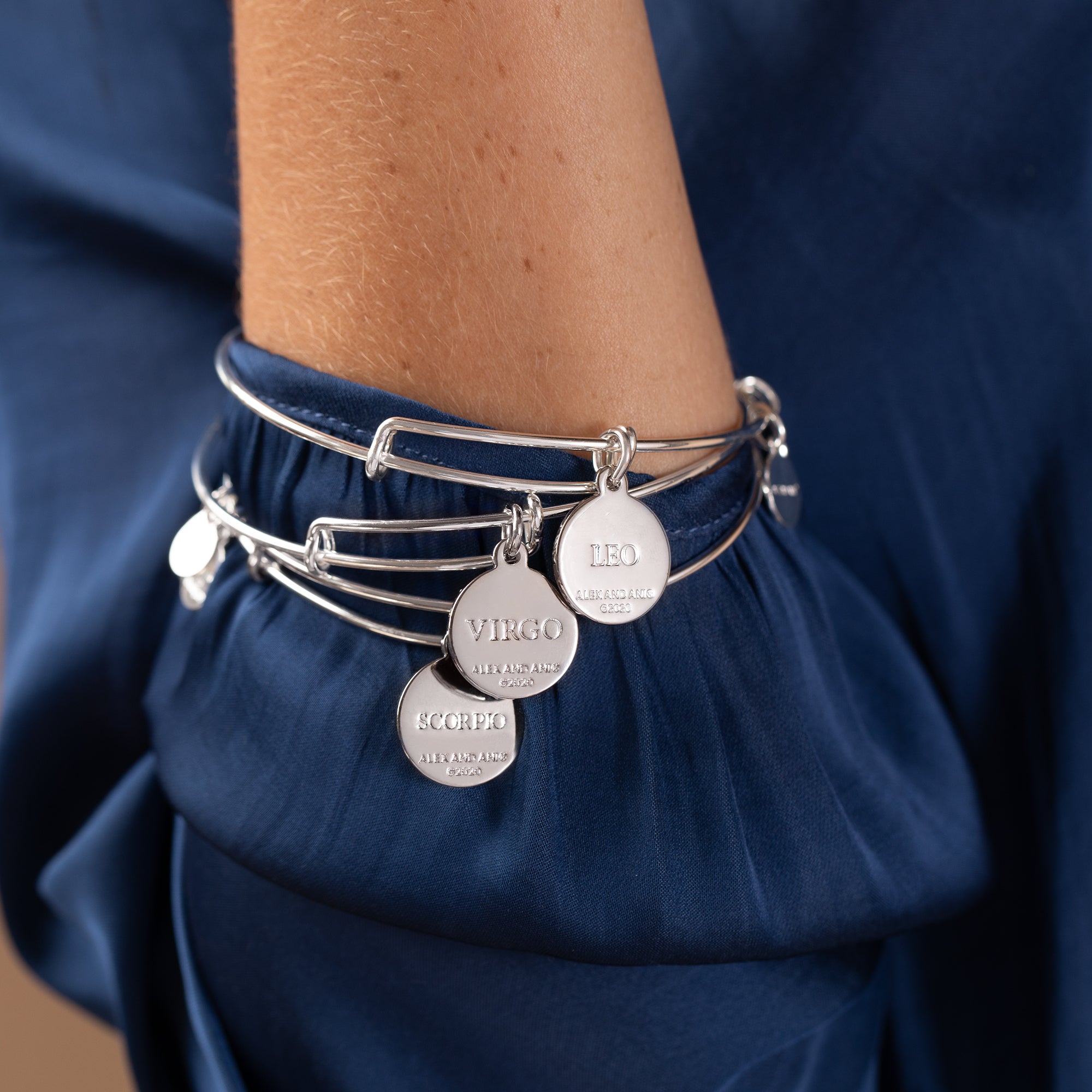 Aquarius Zodiac Charm Bracelet - Sterling Silver Adjustable Bangle for Women - Perfect for Birthday Gifts, Daily Wear & Astrology Lovers