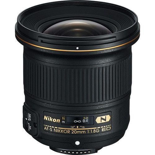 Nikon AF-S NIKKOR 20mm f/1.8G ED Wide-Angle Prime Lens for DSLR Cameras - Perfect for Landscape, Architecture & Low-Light Photography