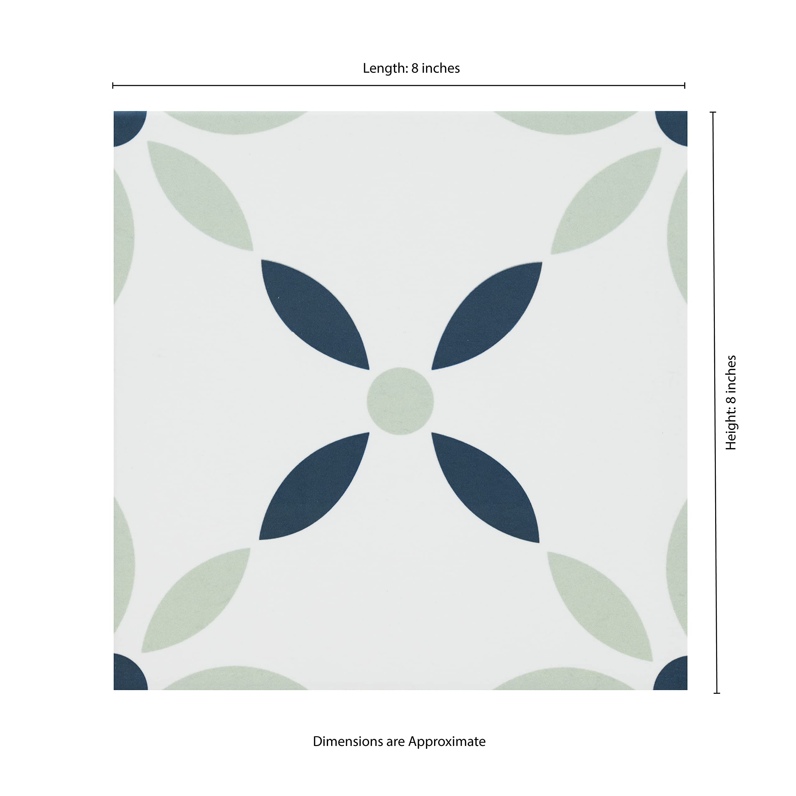 MSI Greta 8x8 Inch Encaustic Matte Porcelain Tile - Waterproof Floor & Wall Tile for Bathroom, Kitchen Backsplash, Shower, and Accent Wall - Perfect for Modern Home Decor, Commercial Spaces & DIY Projects