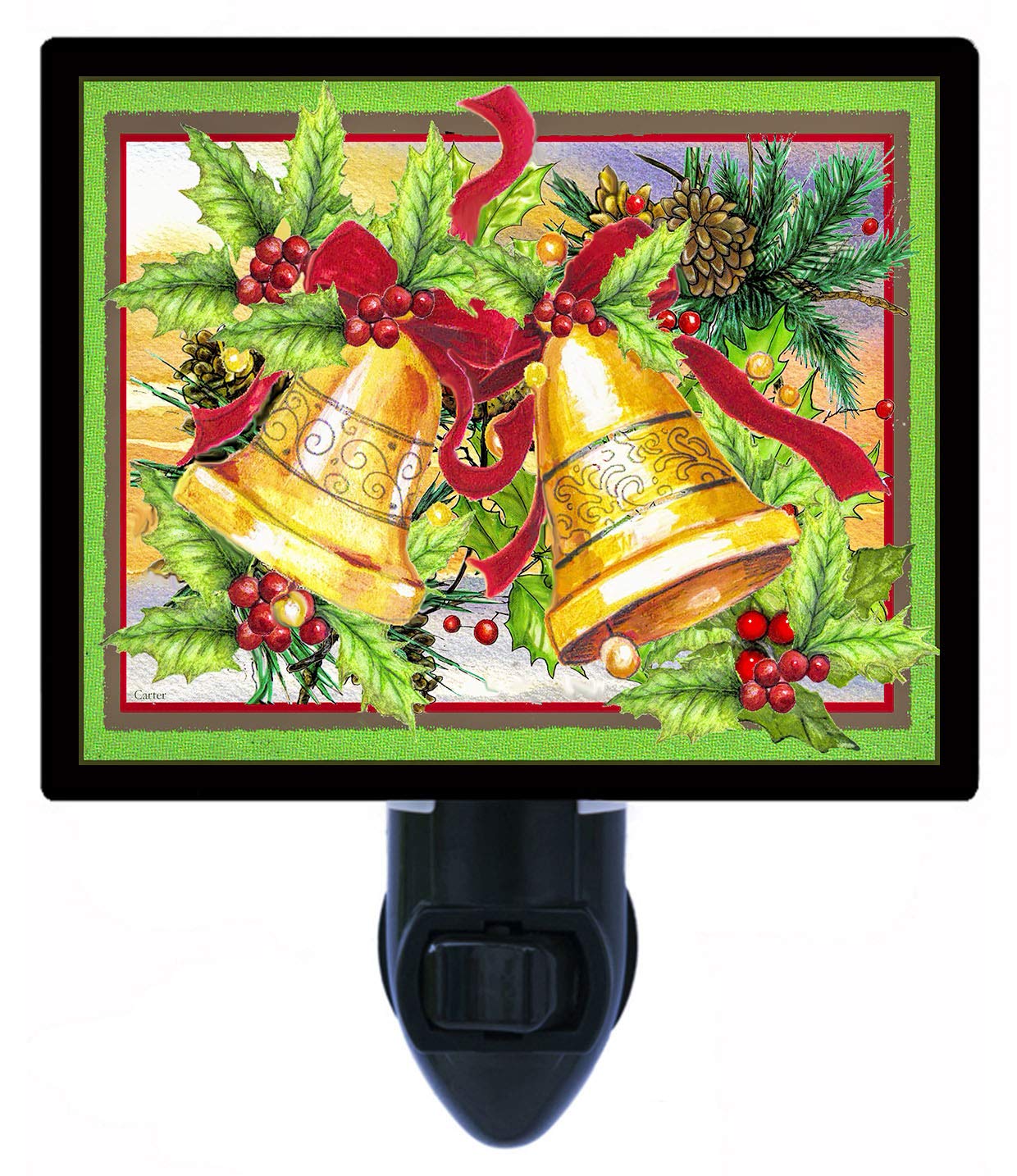 LED Christmas Decorative Photo Night Light - Holiday Home Decor with Bell Design | Perfect for Bedroom, Nursery & Christmas Tree Decorations