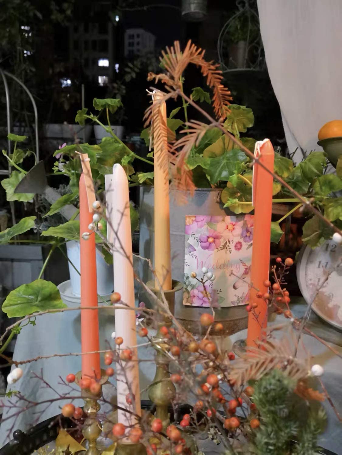 10'' Orange Ombre Fall Taper Candles Set of 4 | Citrus Scented Candlesticks for Thanksgiving, Autumn Decor & Holiday Centerpieces