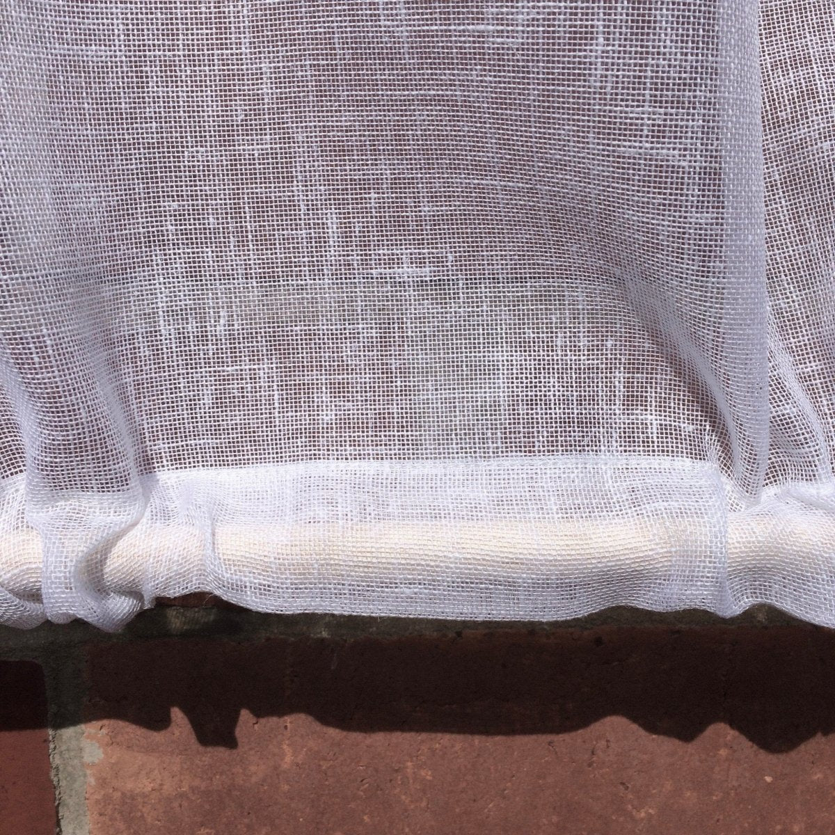 Elegant Denton Sheer White Linen Sash Window Door Curtain with Monogram - Perfect for Living Room, Bedroom & French Door Decor