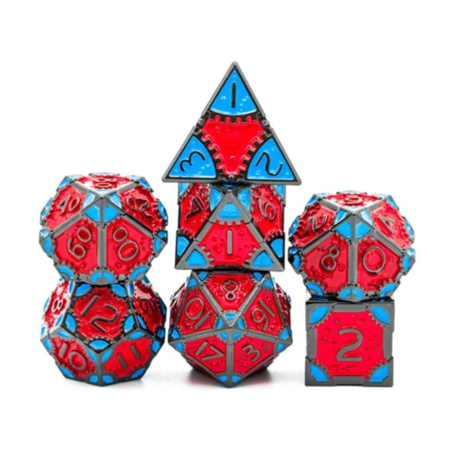 Steampunk Rockabilly Foam Brain Games Poly Set - 7-Piece Tabletop RPG Dice Collection for Dungeons & Dragons, Pathfinder & Board Game Nights