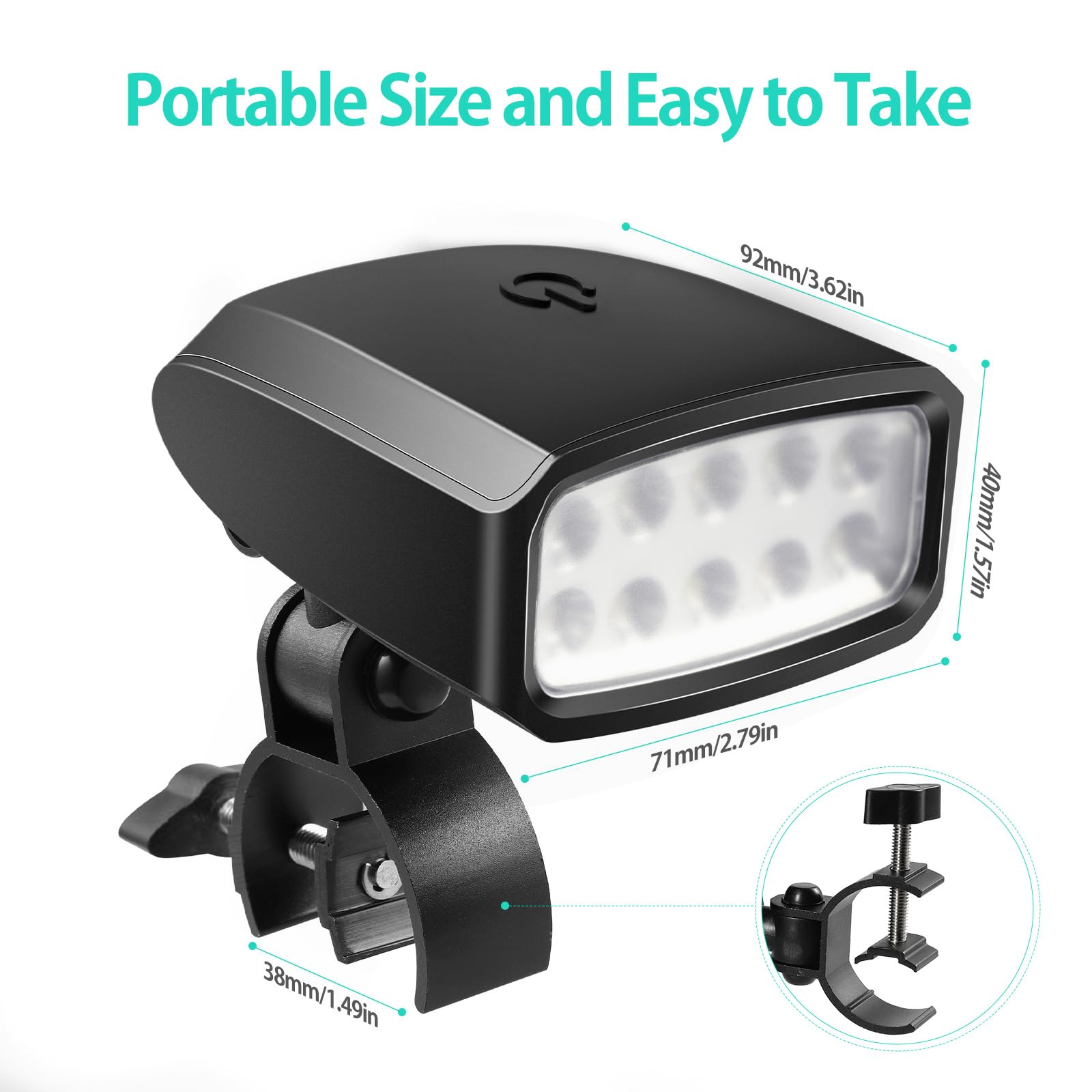 360° Rotatable & Foldable LED Grill Light for Outdoor BBQ - 10 Bright LEDs, Sturdy Clamp Mount (Battery Not Included) - Perfect for Nighttime Grilling, Camping & Backyard Cookouts